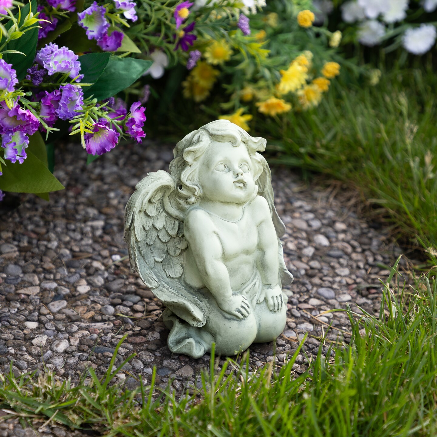 Northlight 6" Heavenly Gardens Kneeling Cherub Angel Outdoor Garden Statue