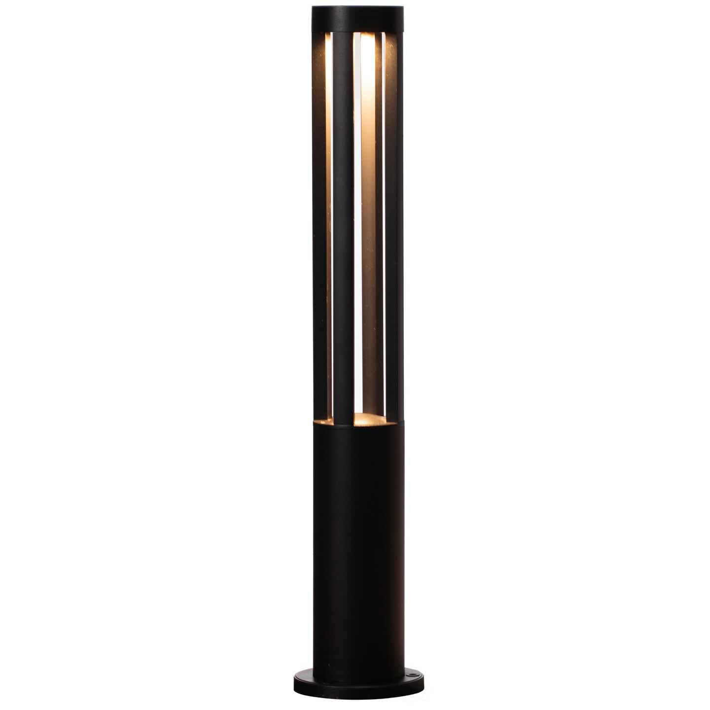 Black Led Garden Light 6.25In Round Aluminum Ip65 Waterproof Bollard Pathway