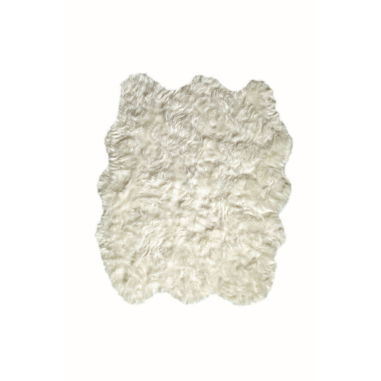 Luxe Gordon Faux Sheepskin Sexto Rug 5X6 Off-White Soft Durable