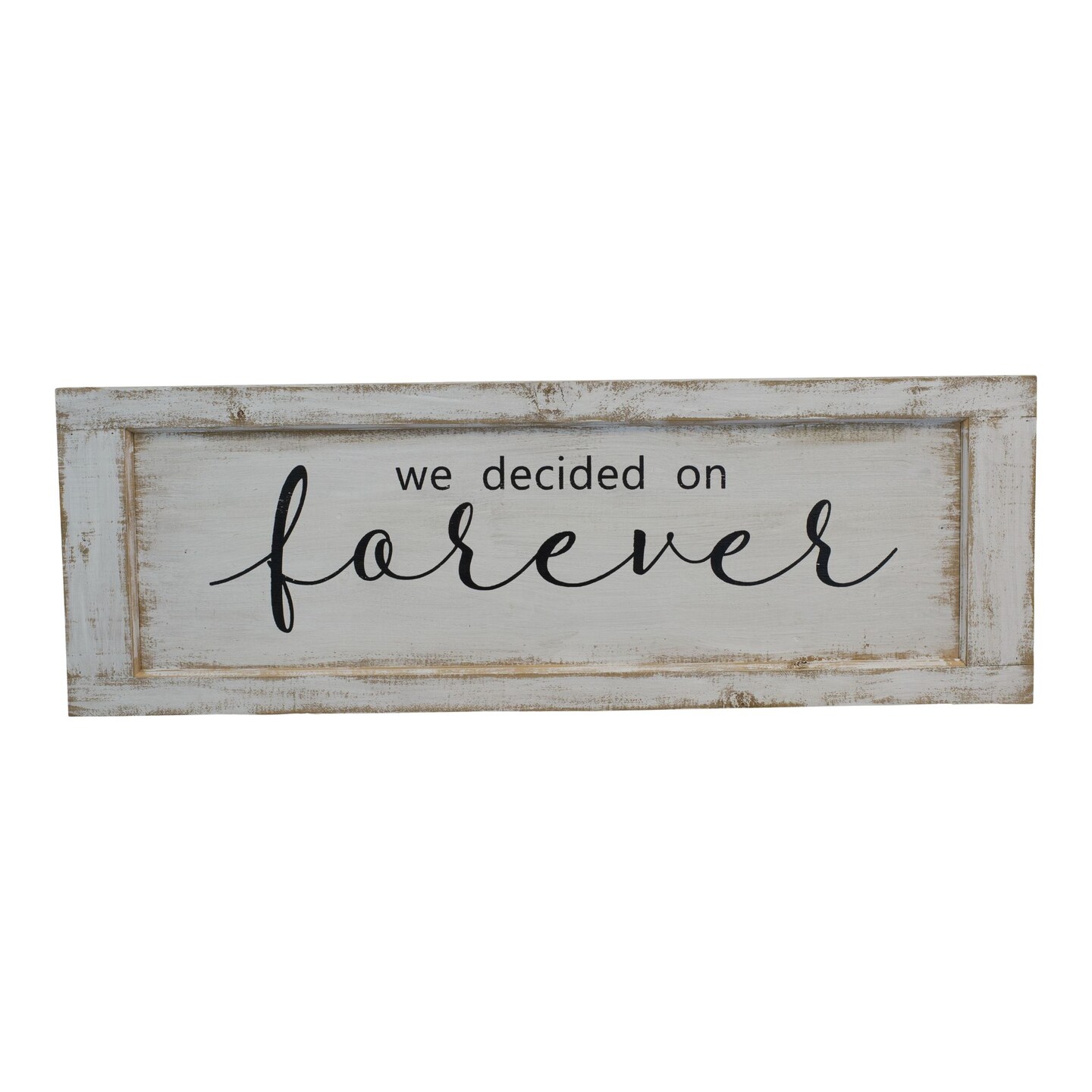 Creative Design 46" White and Black "Forever" Distressed Rectangular Sign