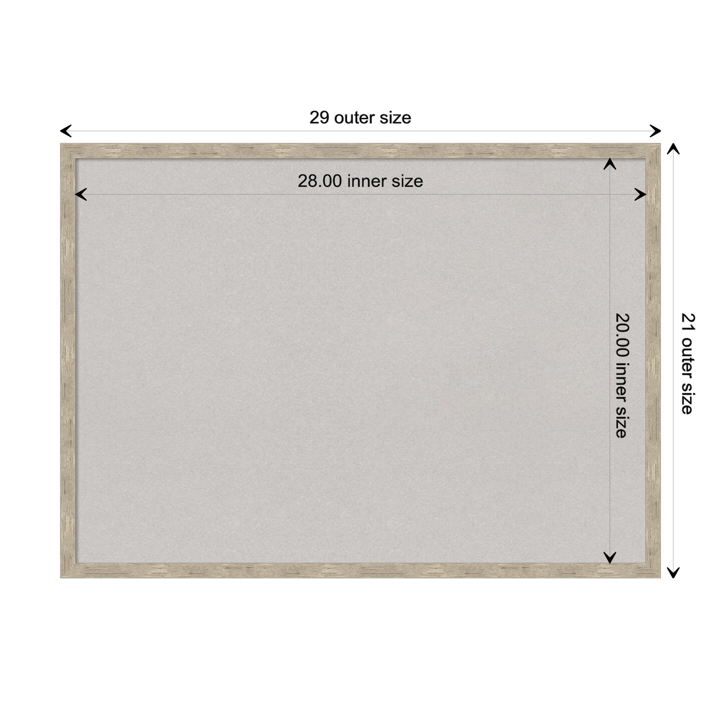 Imprint Wood Framed Corkboard, Grey Cork