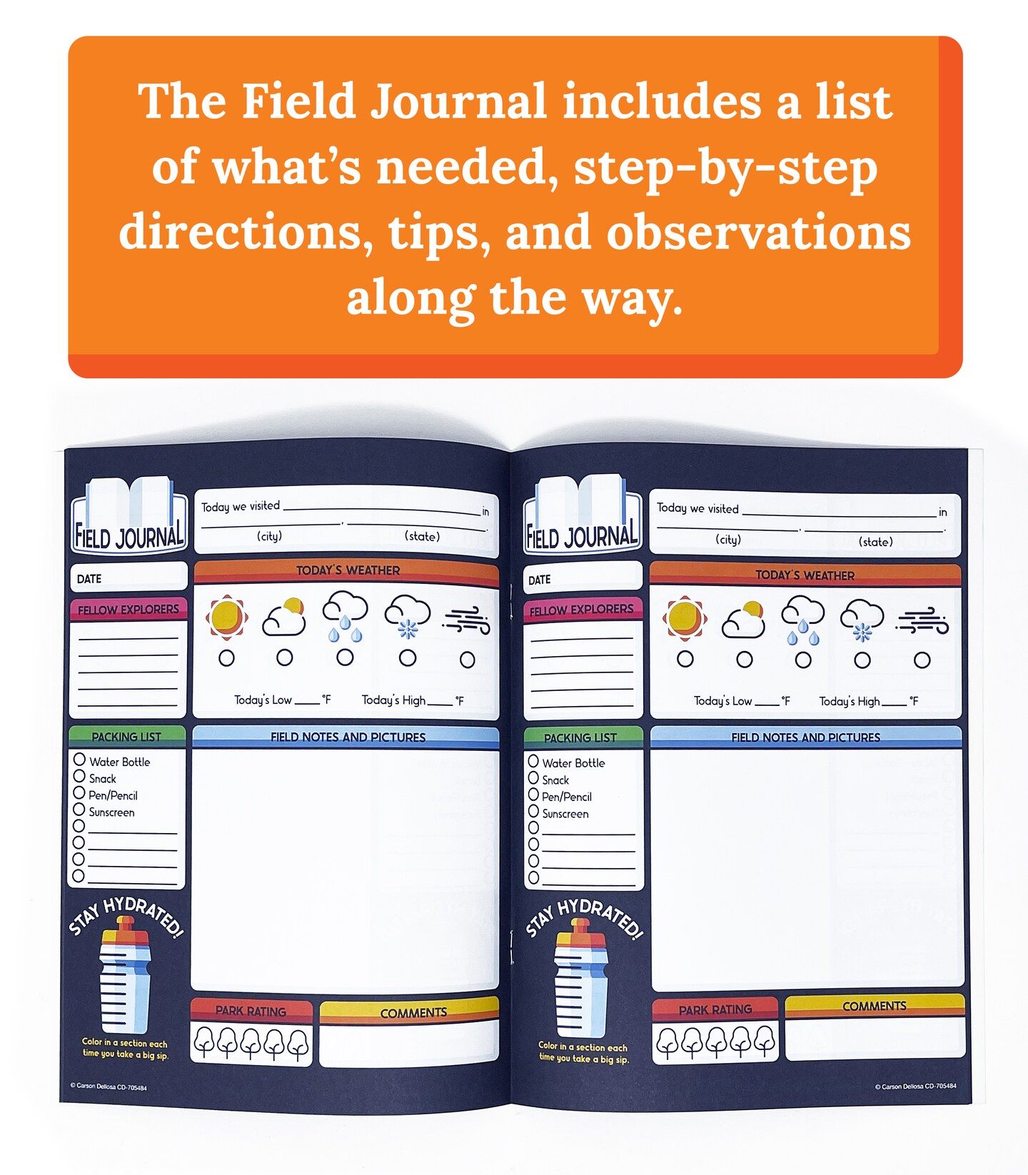 Carson Dellosa Explore Galore: Wipe Clean National Parks Book of Activities, Dry Erase Workbook With Puzzles, Bingo, Stickers, Flash Cards, Field Journal, and More, Ages 7 and Up