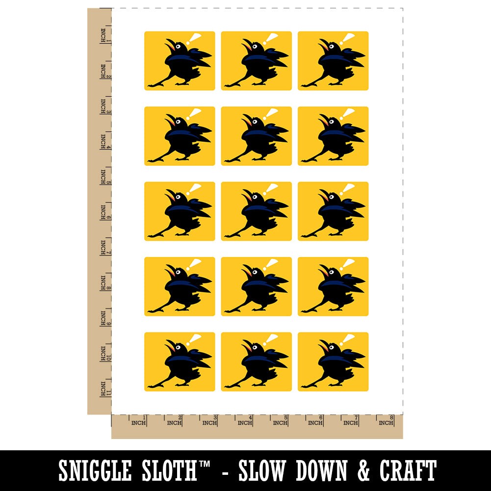 Shocked Surprised Raven Bird Crow Temporary Tattoo Water Resistant Fake Body Art Set Collection (1 Sheet)
