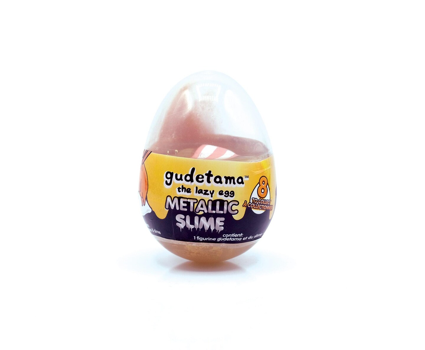Gudetama The Lazy Egg Metallic Slime &#x26; Mini Figure | Orange