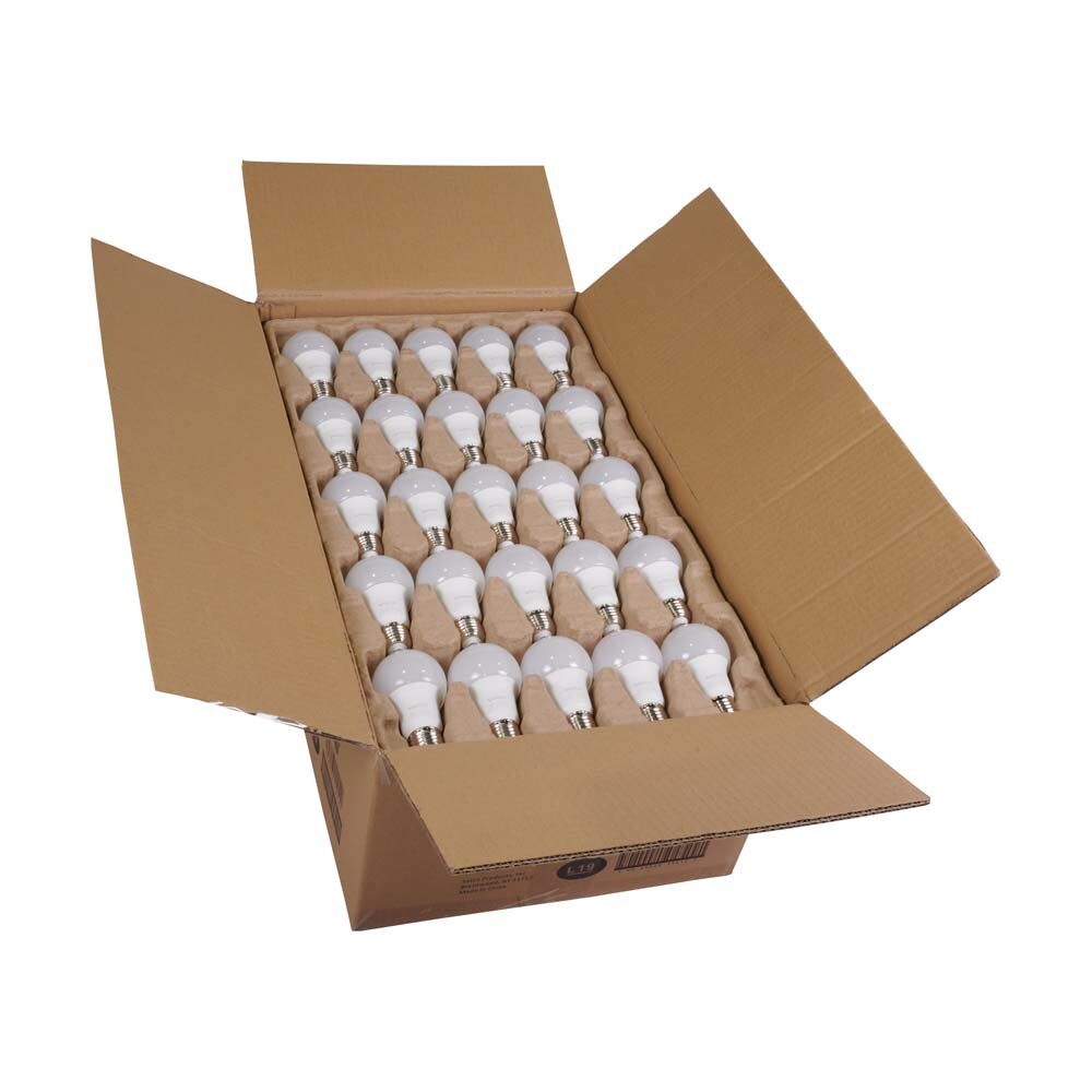 100Pk - Satco 9w 120v A19 LED Bulb Frosted E26 Medium Base 4000k - 60w-equiv