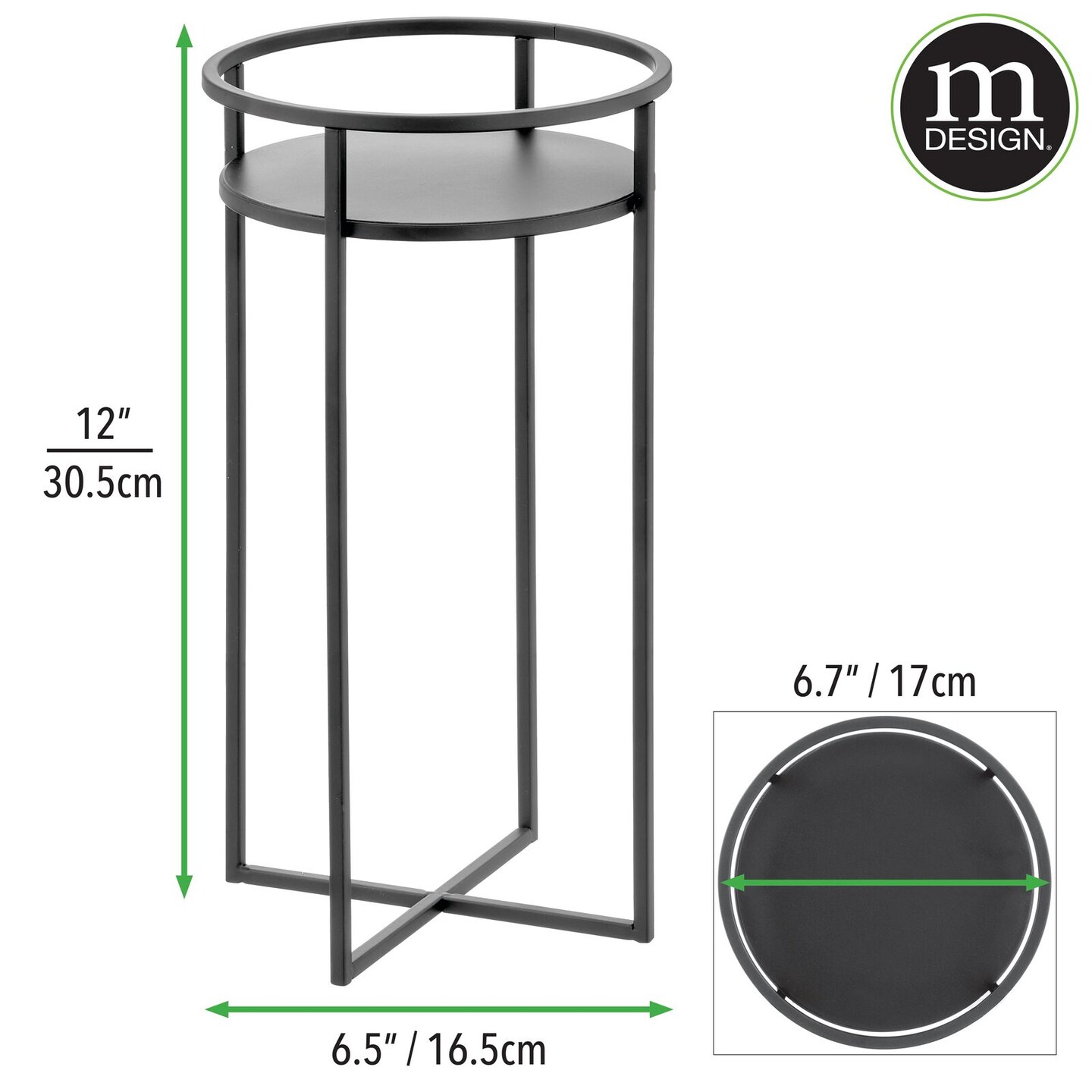 mDesign Metal Mid Century Modern Indoor/Outdoor Plant Stands