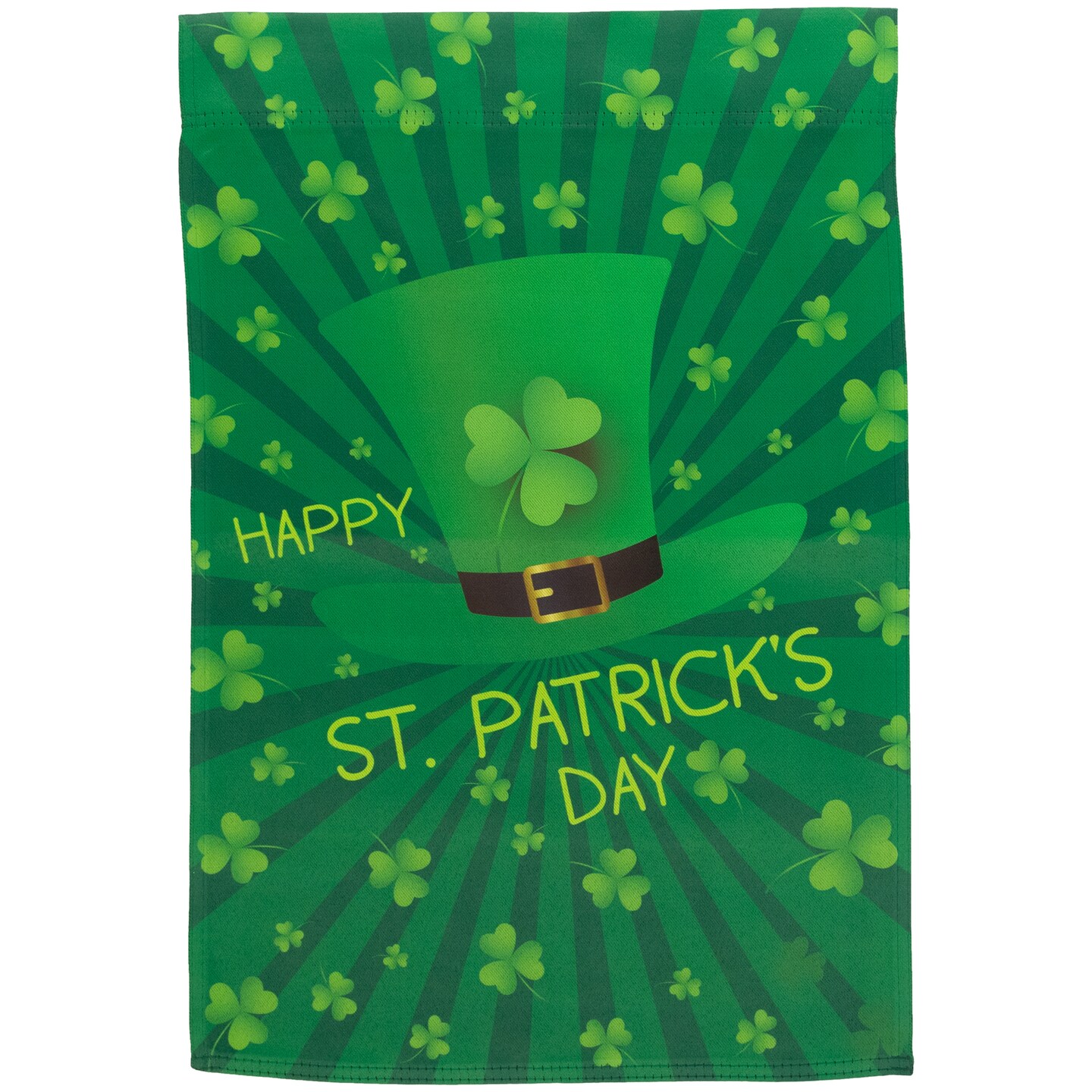 Northlight Leprechaun Hat "Happy St. Patrick's Day" Shamrocks Outdoor Garden Flag 18" x 12.5"