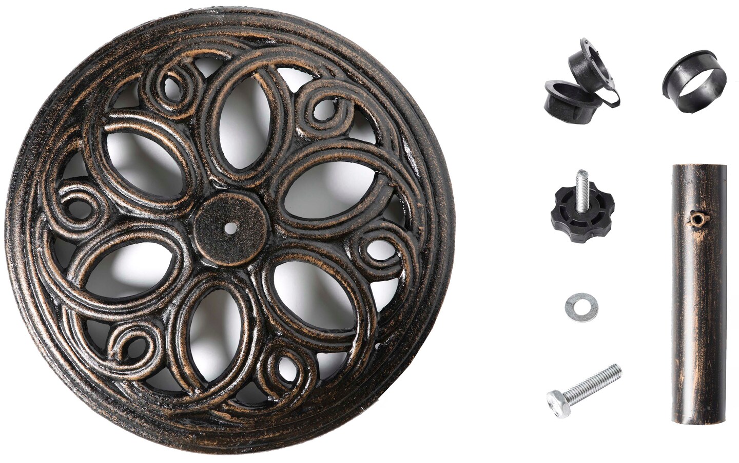 Decorative Cast Iron Patio Umbrella Base, 24 lbs Round