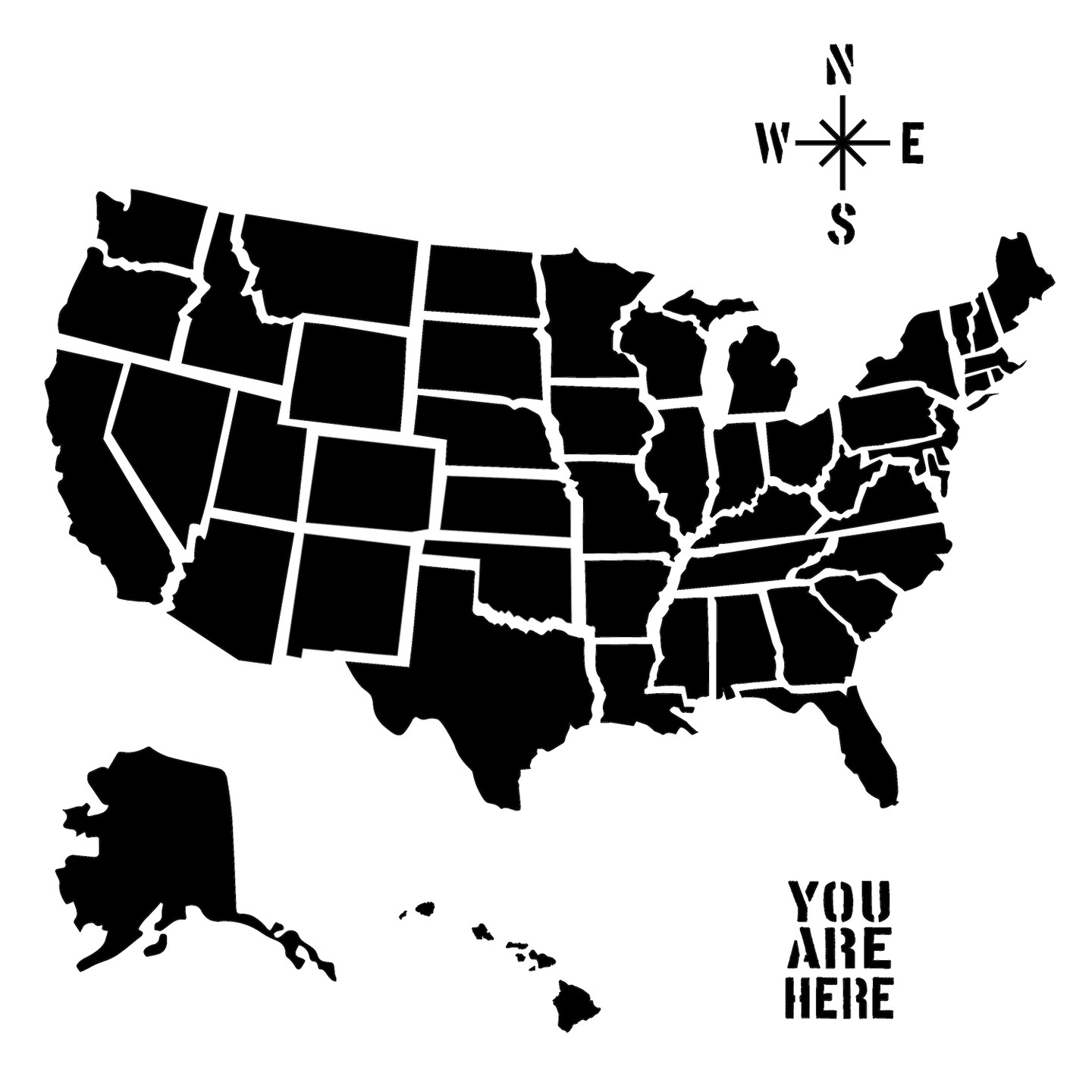 The Crafter&#x27;s Workshop Stencil, 12&#x22; x 12&#x22;, US Map