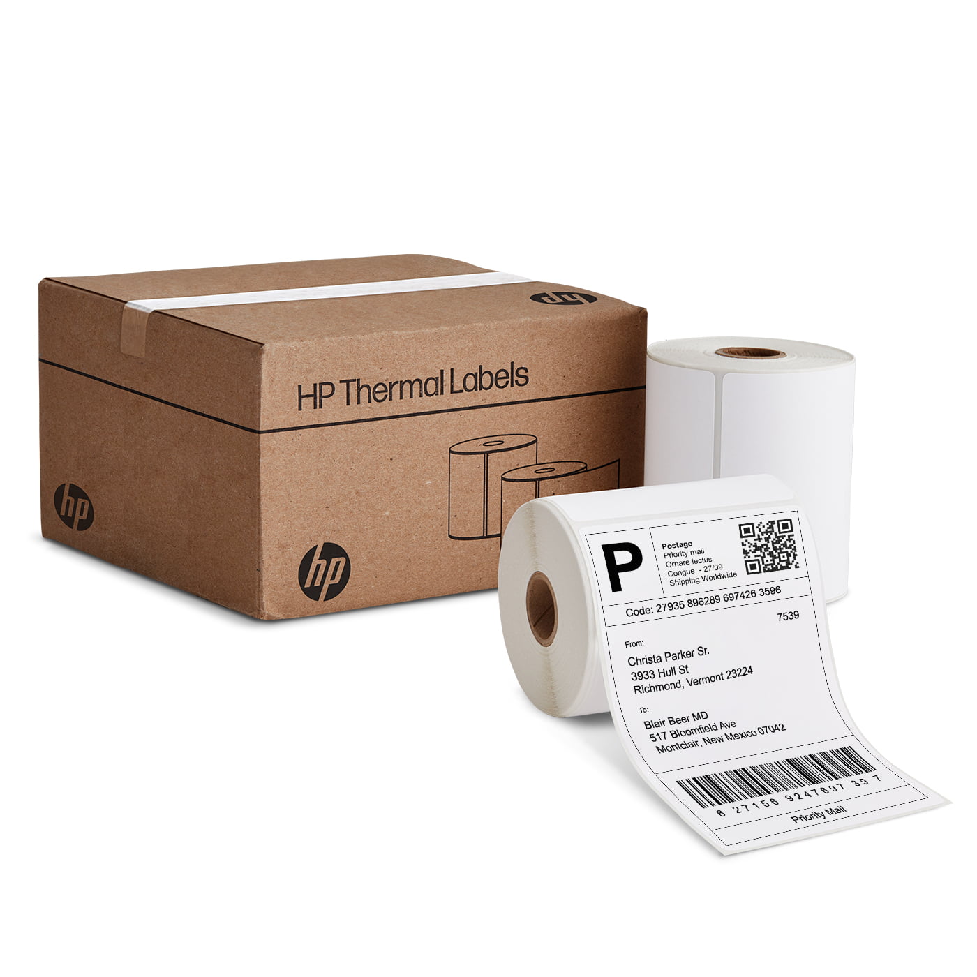 HP Direct Thermal Shipping Labels, Multipurpose Thermal Labels for Personal or Business Use for HP &#x26; Other Thermal Label Printers