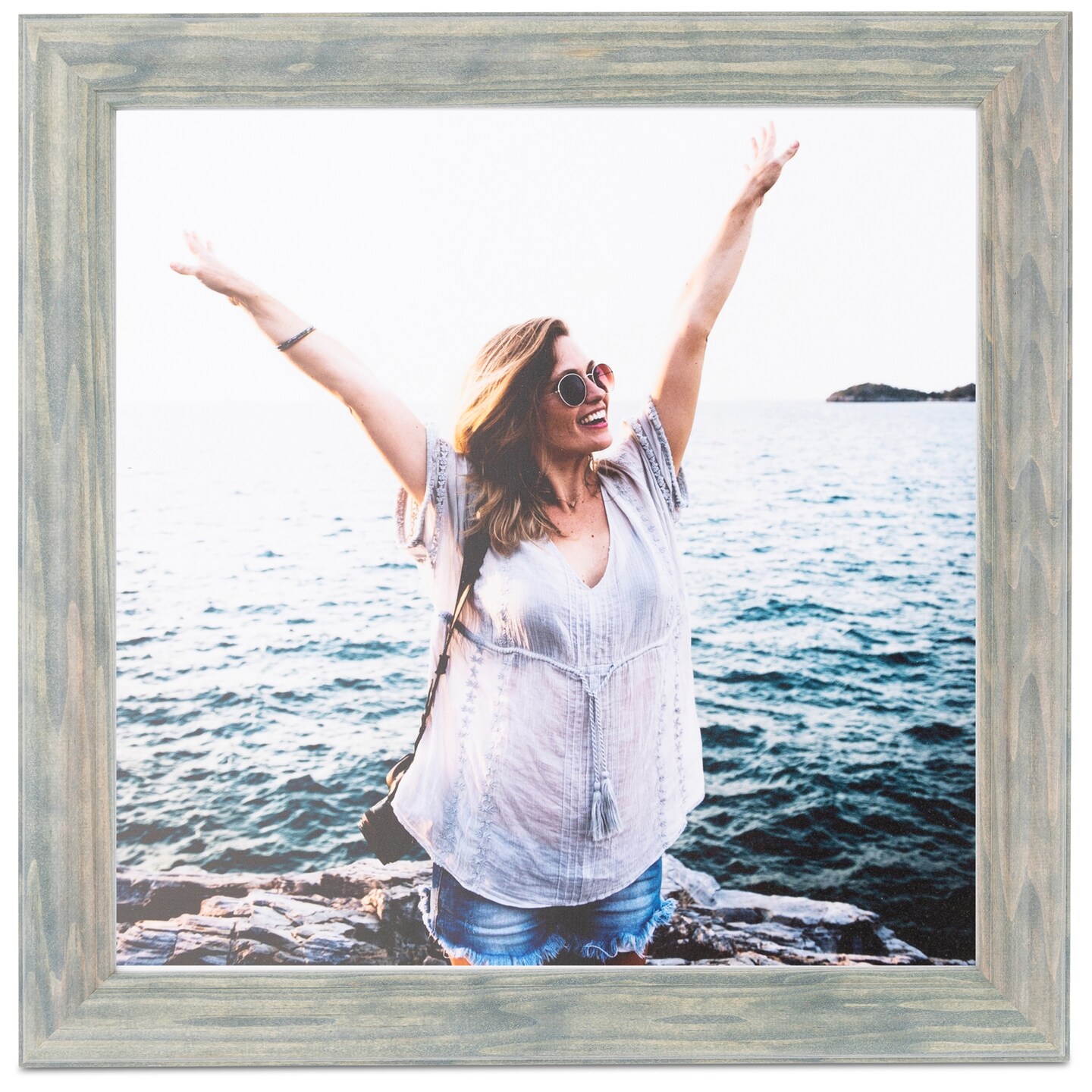 ArtToFrames 16x16 Inch Picture Frame, This 1.50 Inch Custom Wood Poster Frame is Available in Multiple Colors, Great for Your Art or Photos - Comes with Regular Glass and Foam Backing 3/16 inch (V-56673-16x16)