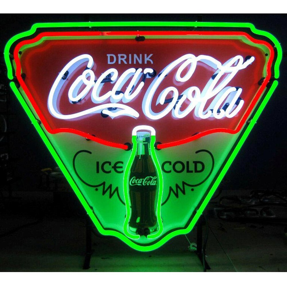 Neonetics Home Indoor Pub Restaurant Hotel Room Decorative Coca-Cola Ice Cold Shield Neon Sign