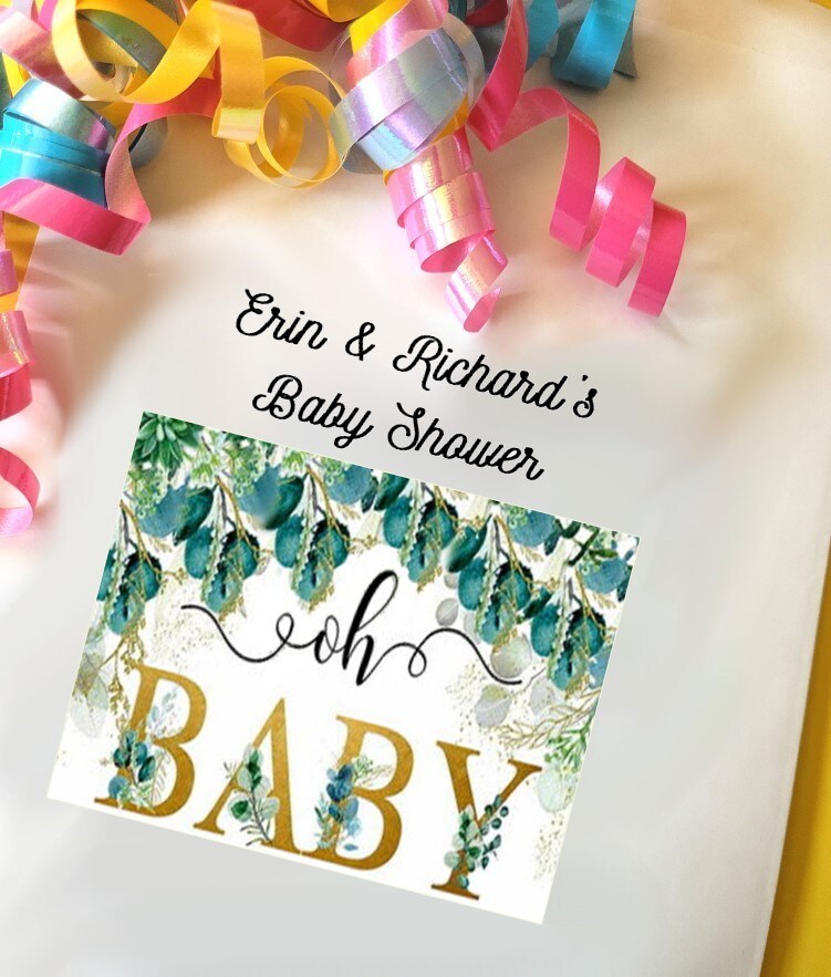 10 Baby Shower Favors Bags, Oh Baby Shower, Gender Neutral, Bohemian, Journaling Supplies, Personalized, Cookies Bags, Treat Bags