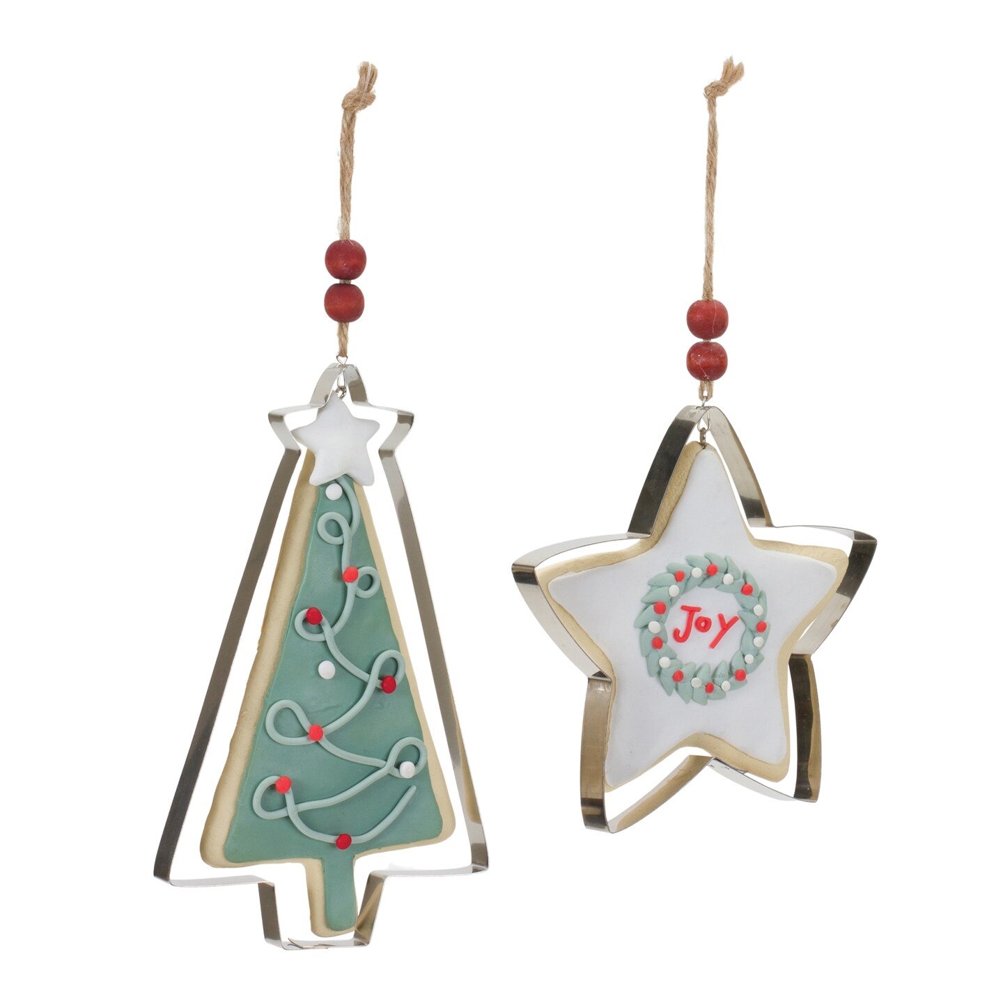 Melrose Tree and Star Cookie Cutter Christmas Ornaments - 6.5" - 12ct