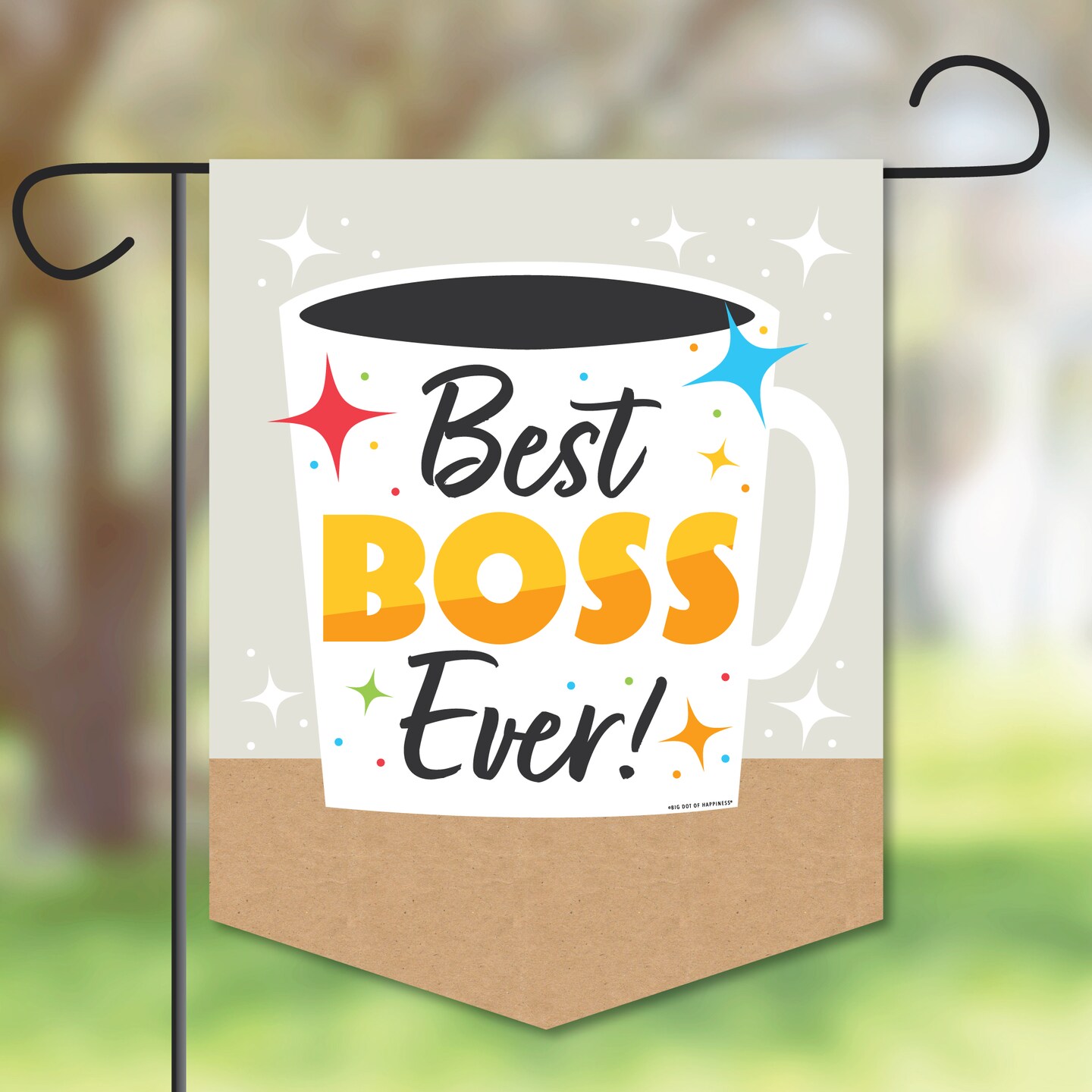 Big Dot of Happiness Happy Boss&#x27;s Day - Outdoor Home Decorations - Double-Sided Best Boss Ever Garden Flag - 12 x 15.25 inches