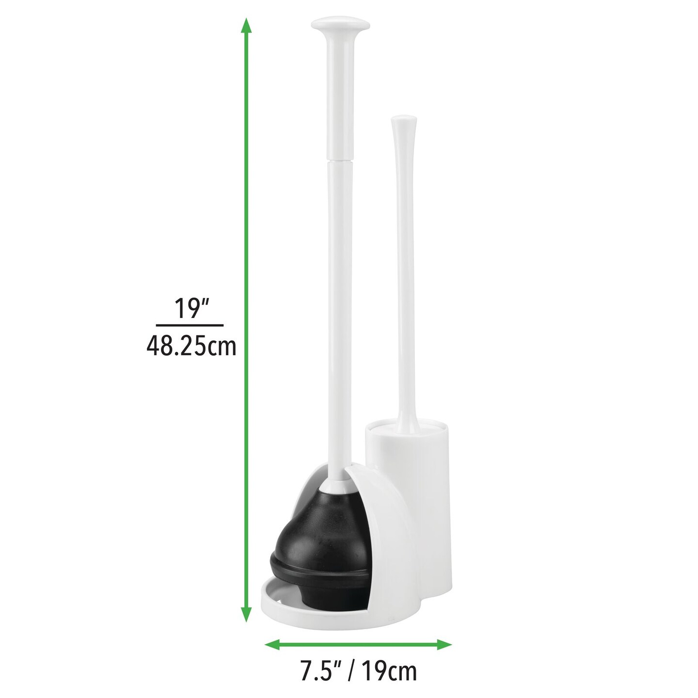 mDesign Hidden Plunger and Brush Set for Toilet Bowl
