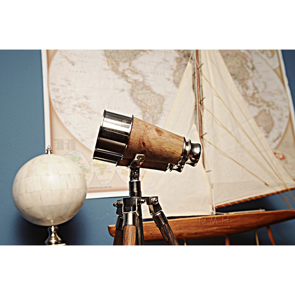 Old Modern Handicrafts   Brass Binocular On Stand