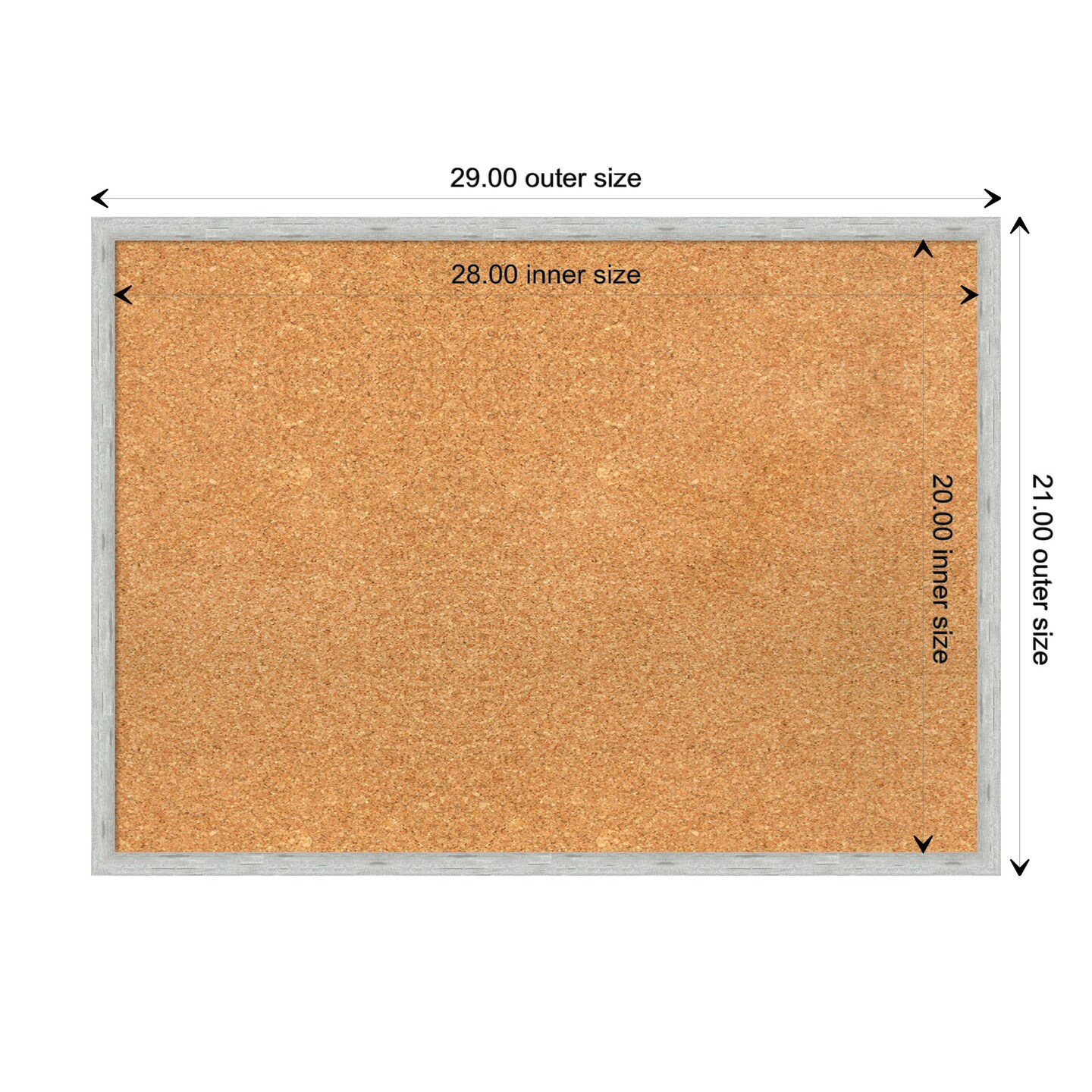 Imprint Wood Framed Corkboard, Natural Cork