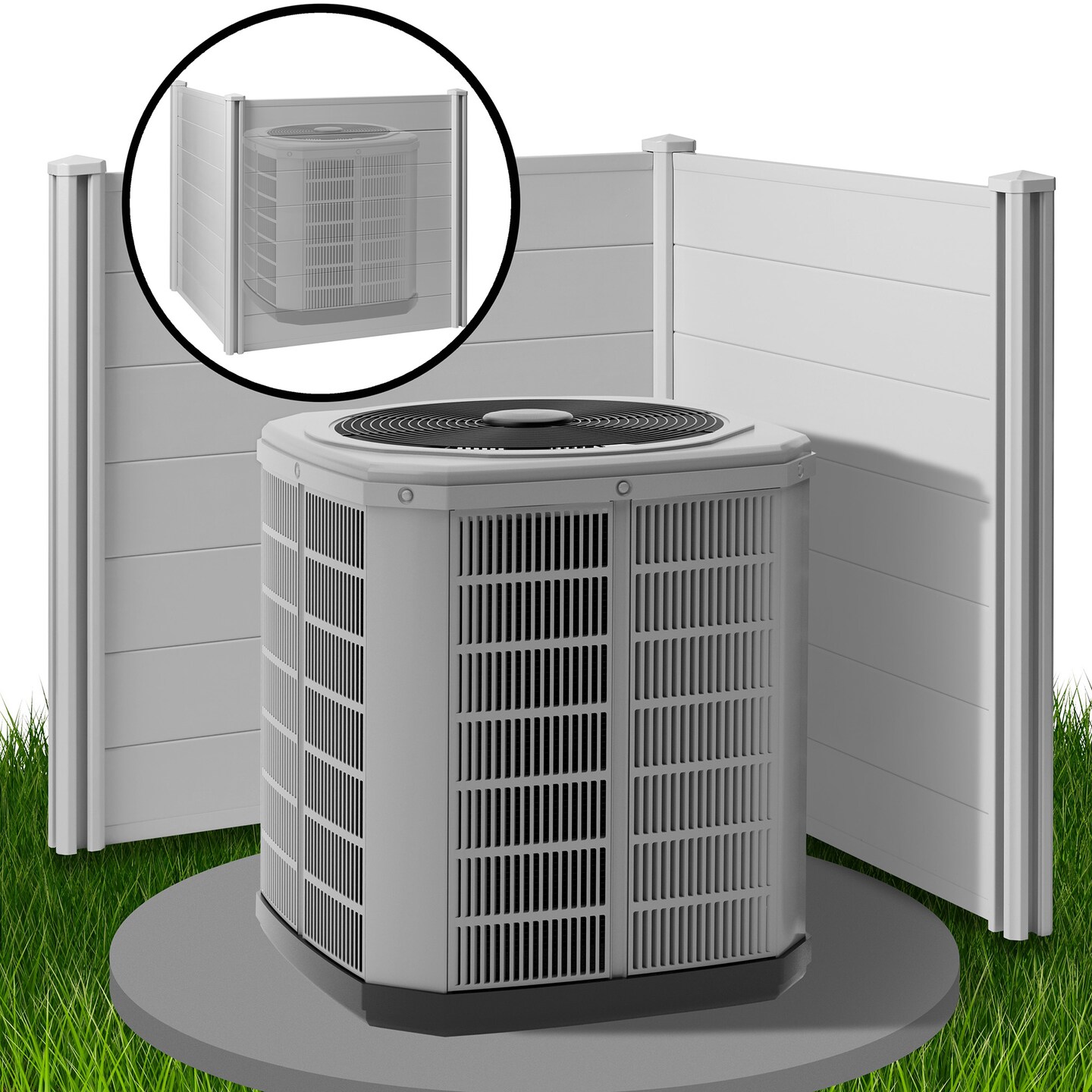 Casafield Privacy Screen - Outdoor Vinyl Fence Panel Enclosure for AC / Trash Bins / Pool Equipment