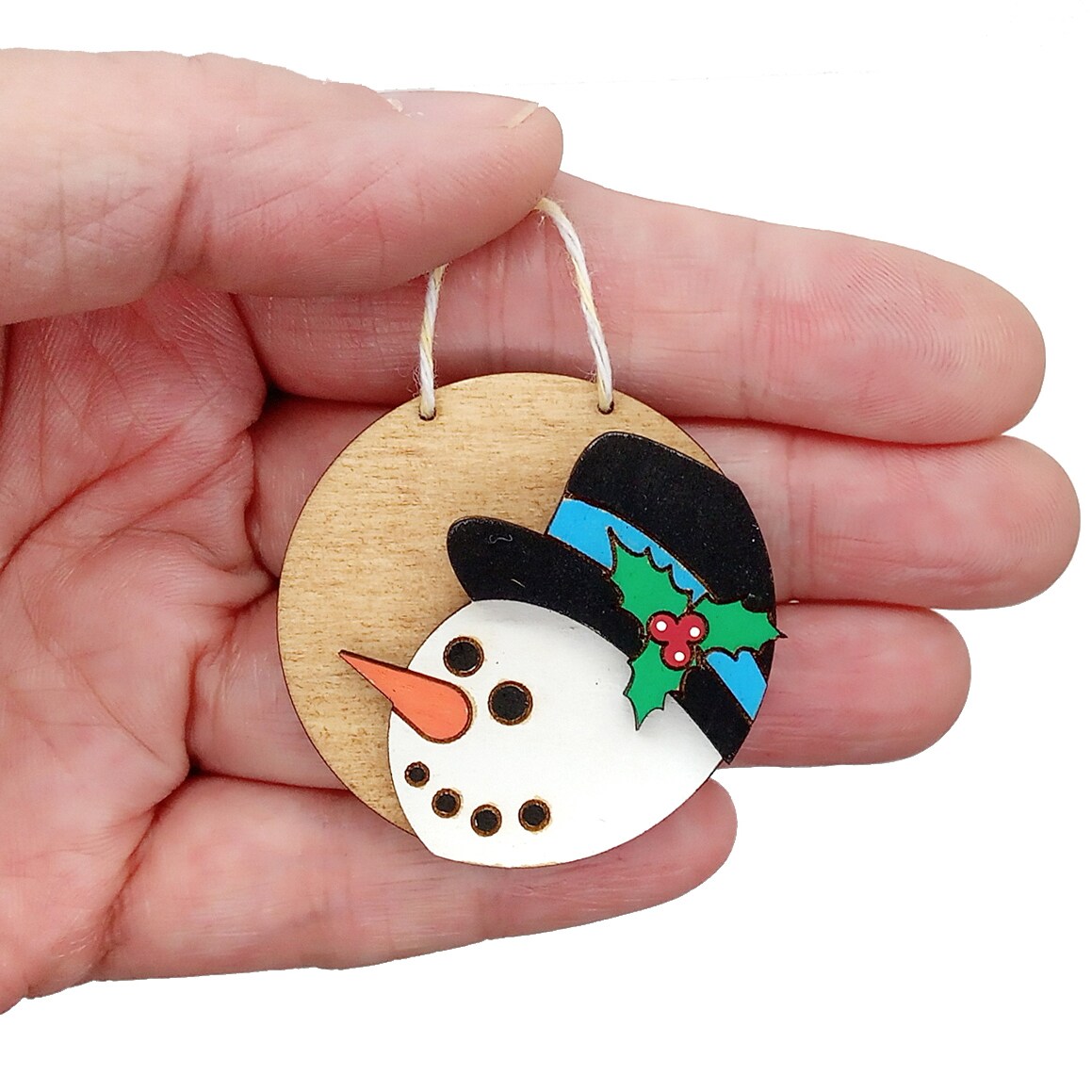 Miniature Snowman Sign, 1:12 Scale Christmas Door Hanger Decor, Adorabilities