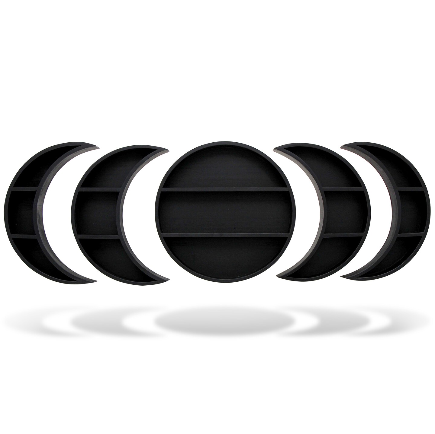 7Penn Moon Decor Crystal Shelf Display - 5 Piece Witchy Moon Phase Wall Shelves