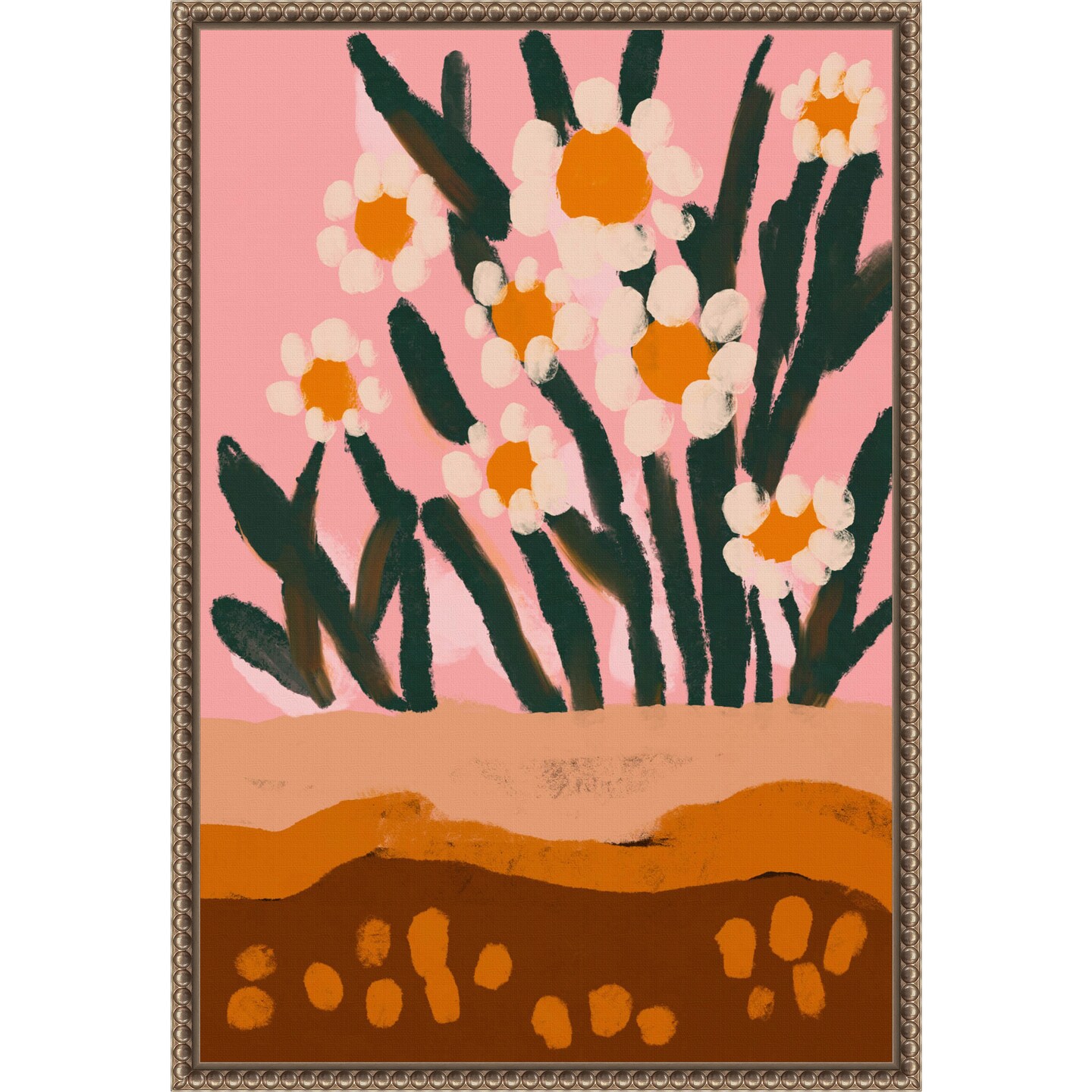 Pastel Flower Impression No 3 by Treechild Framed Canvas Wall Art