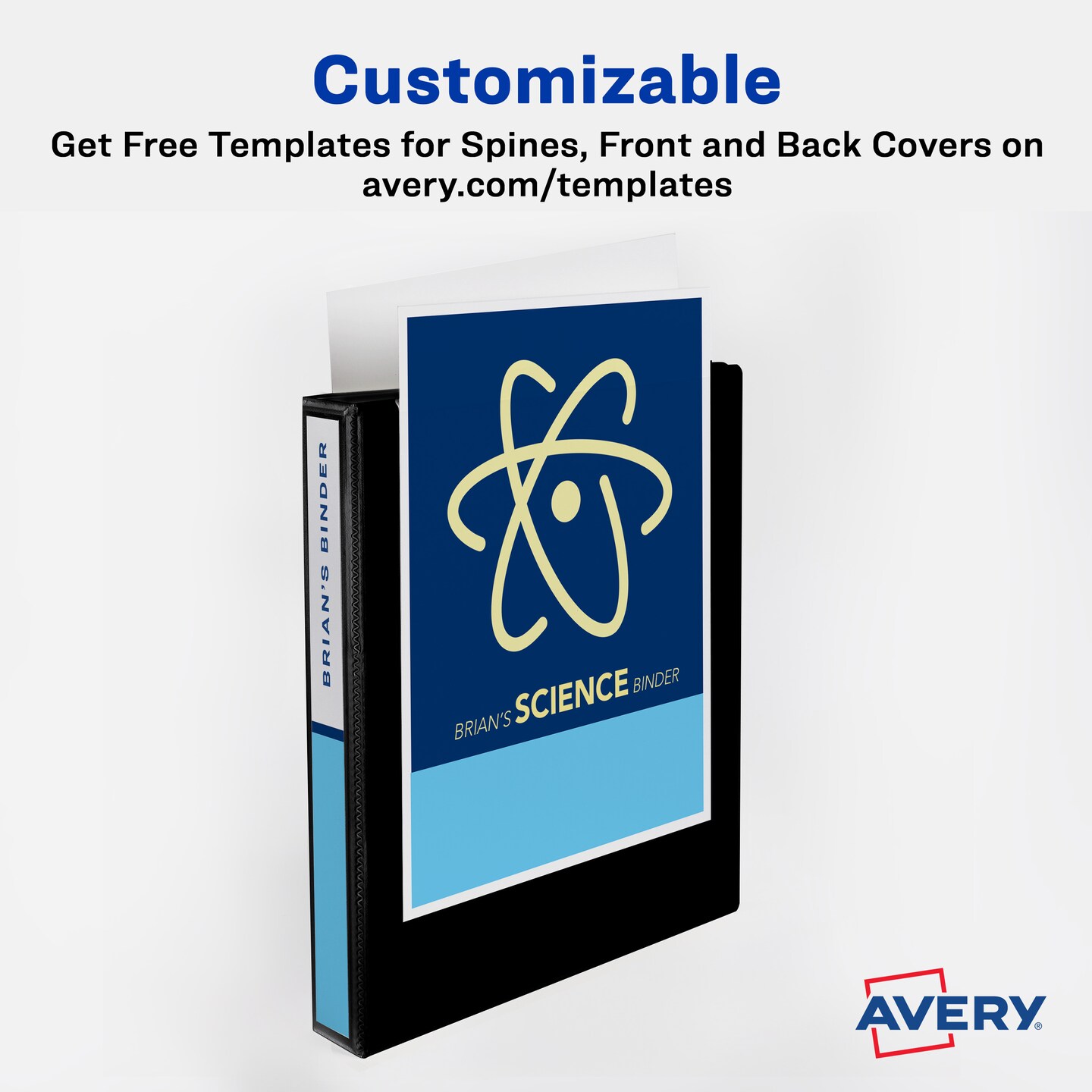 Avery TouchGuard Protection View 3 Ring Binder, Clear View Cover, 1 Inch Slant Rings, 1 White Binder (17193)