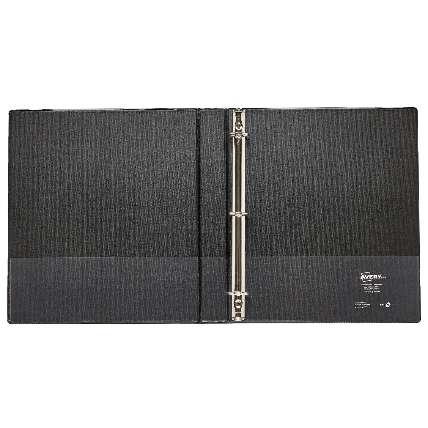 Avery Luxe Collection Durable Holographic 3 Ring Binder, Customizable View Cover, 1 Inch Round Rings, 1 Holographic Black Binder (03225)