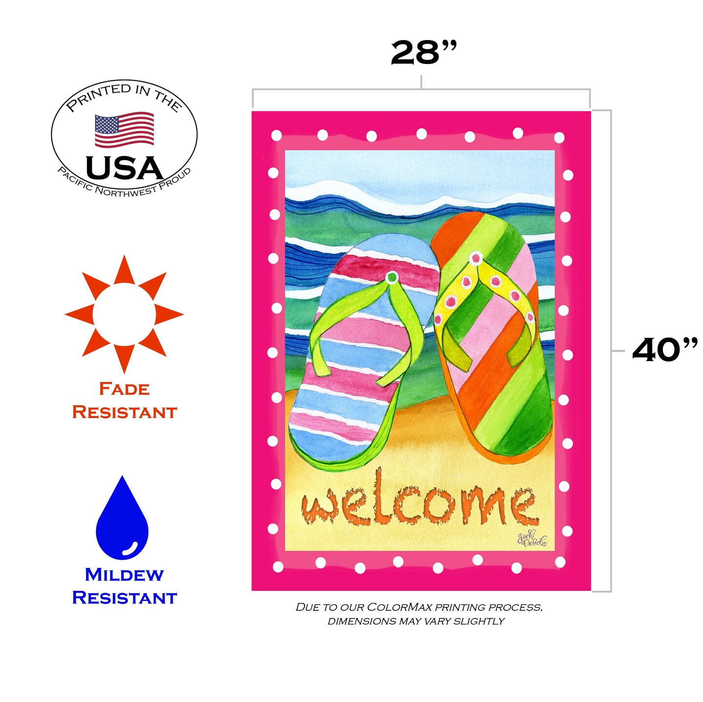 Flip Flop Welcome Decorative Summer Flag