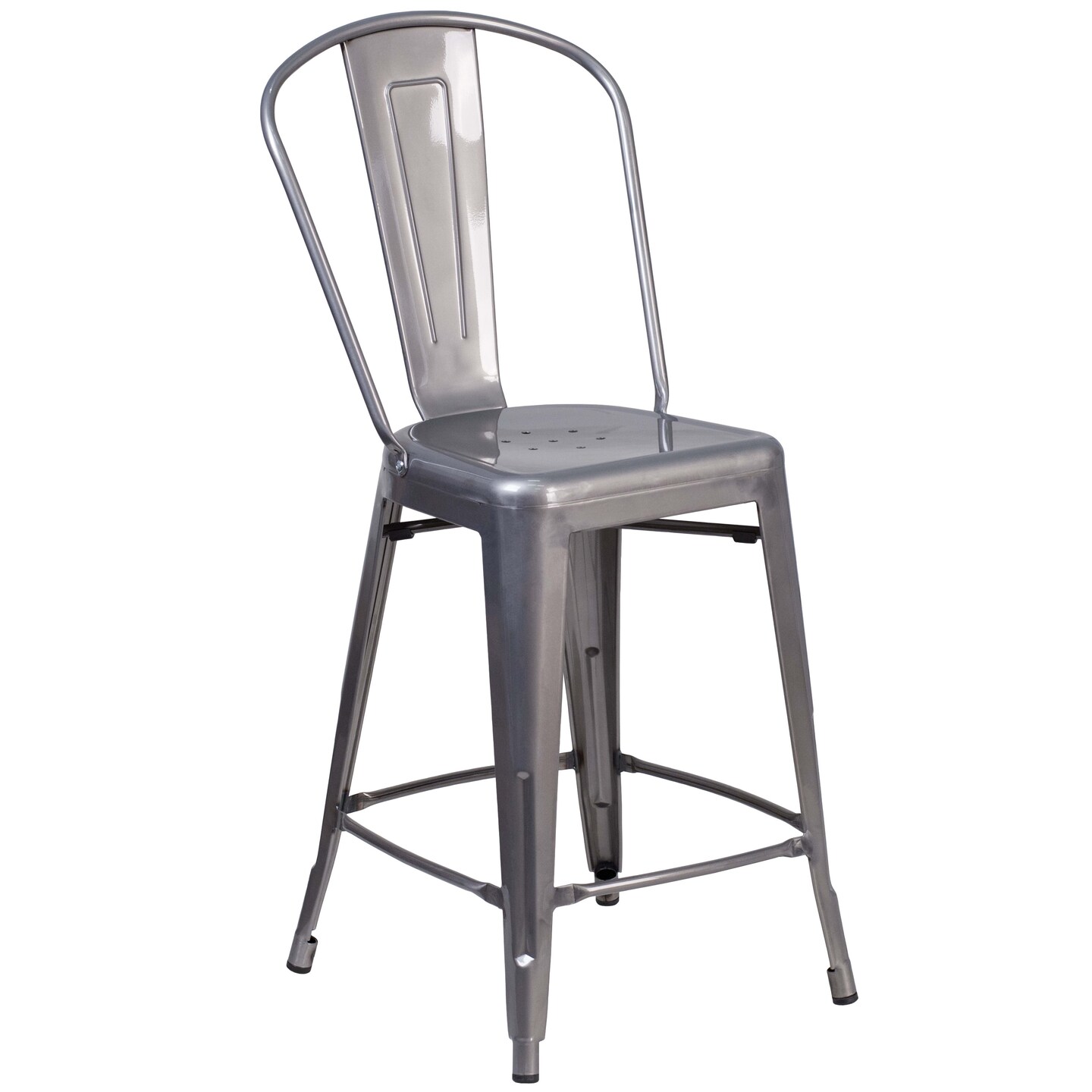 Merrick Lane Geralt Modern Stool with Powder Coated Metal Frame for Indoor Use