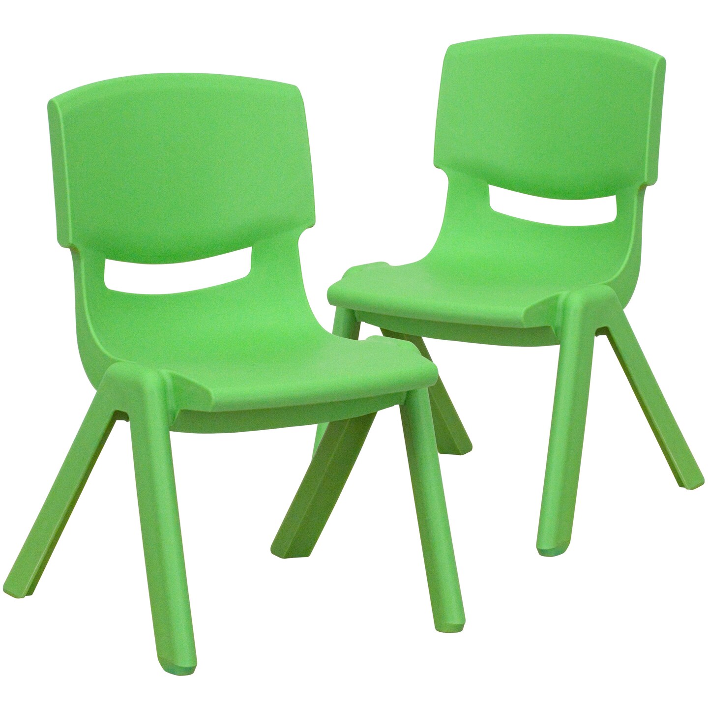 Emma and Oliver 2 Pack Plastic Stackable School Chair with 10.5"H Seat, Preschool Chair