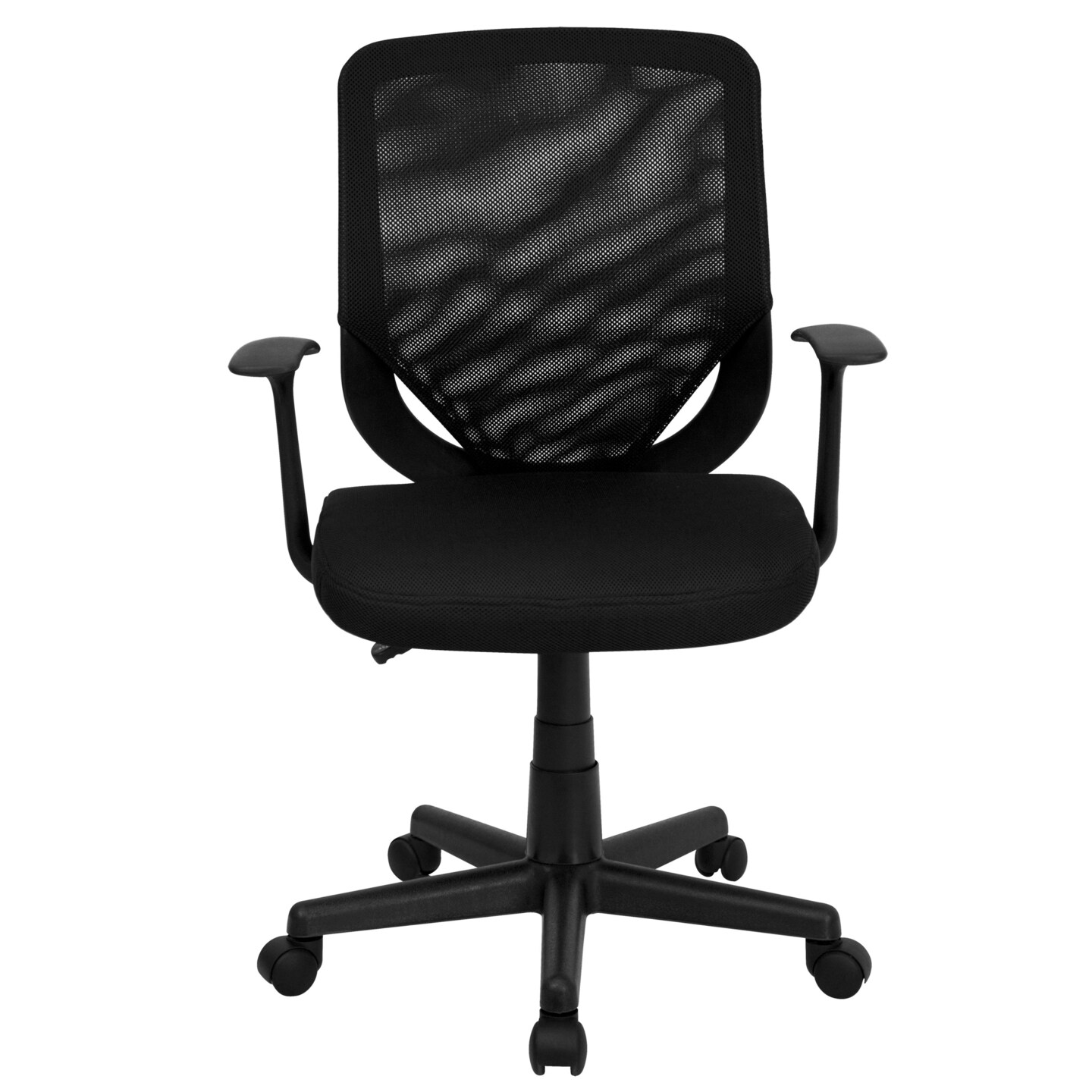 Emma and Oliver Mid-Back Mesh Tapered Back Swivel Task Office Chair with T-Arms