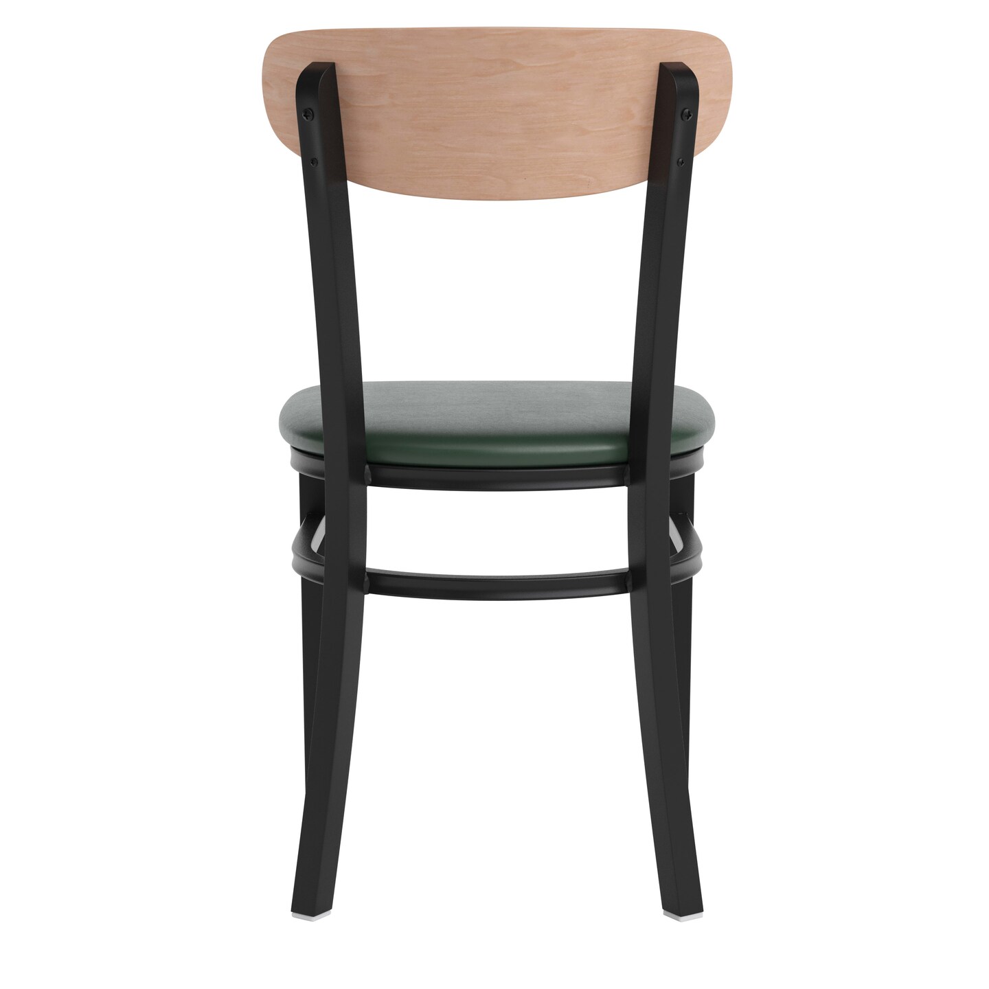 Emma and Oliver Yara Industrial Dining Chair with Rolled Steel Frame and Solid Wood Seat - 500 lbs. Static Weight Capacity
