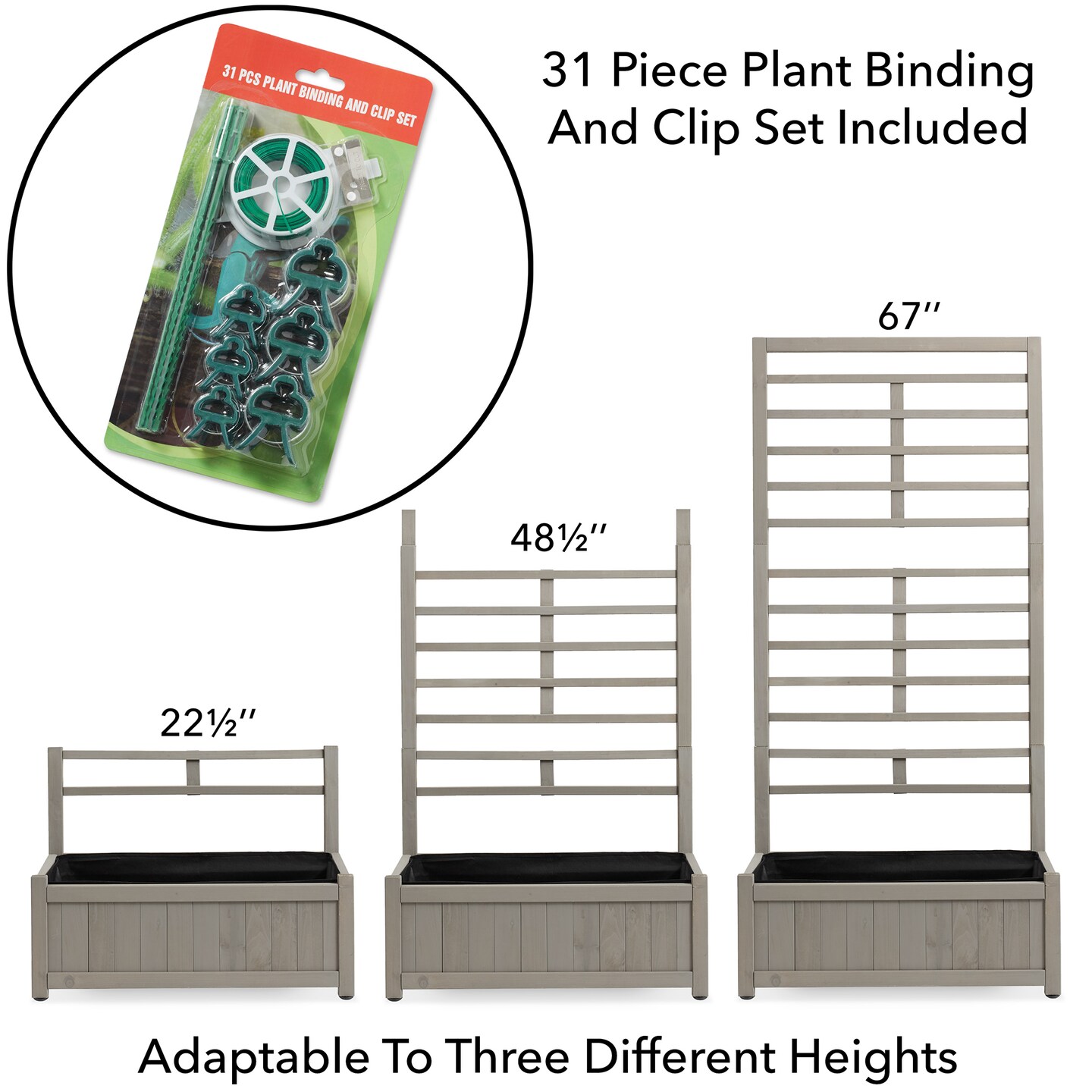 Casafield Wooden Climbing Planter Box - 
 Raised Garden Bed with Trellis Plant Stand for Outdoor