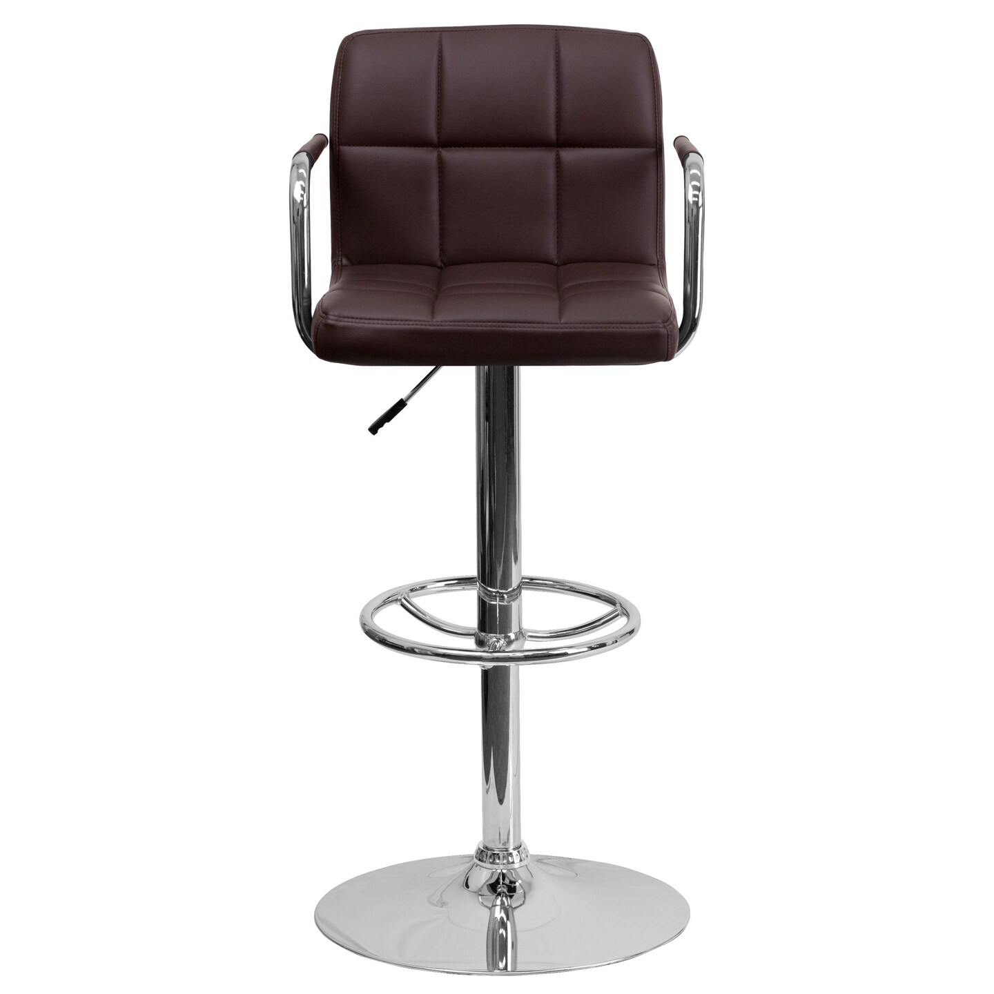 Emma and Oliver Adjustable Bar Stools | Set of 2&#xA0;Counter Height Barstools with Back and Armrest