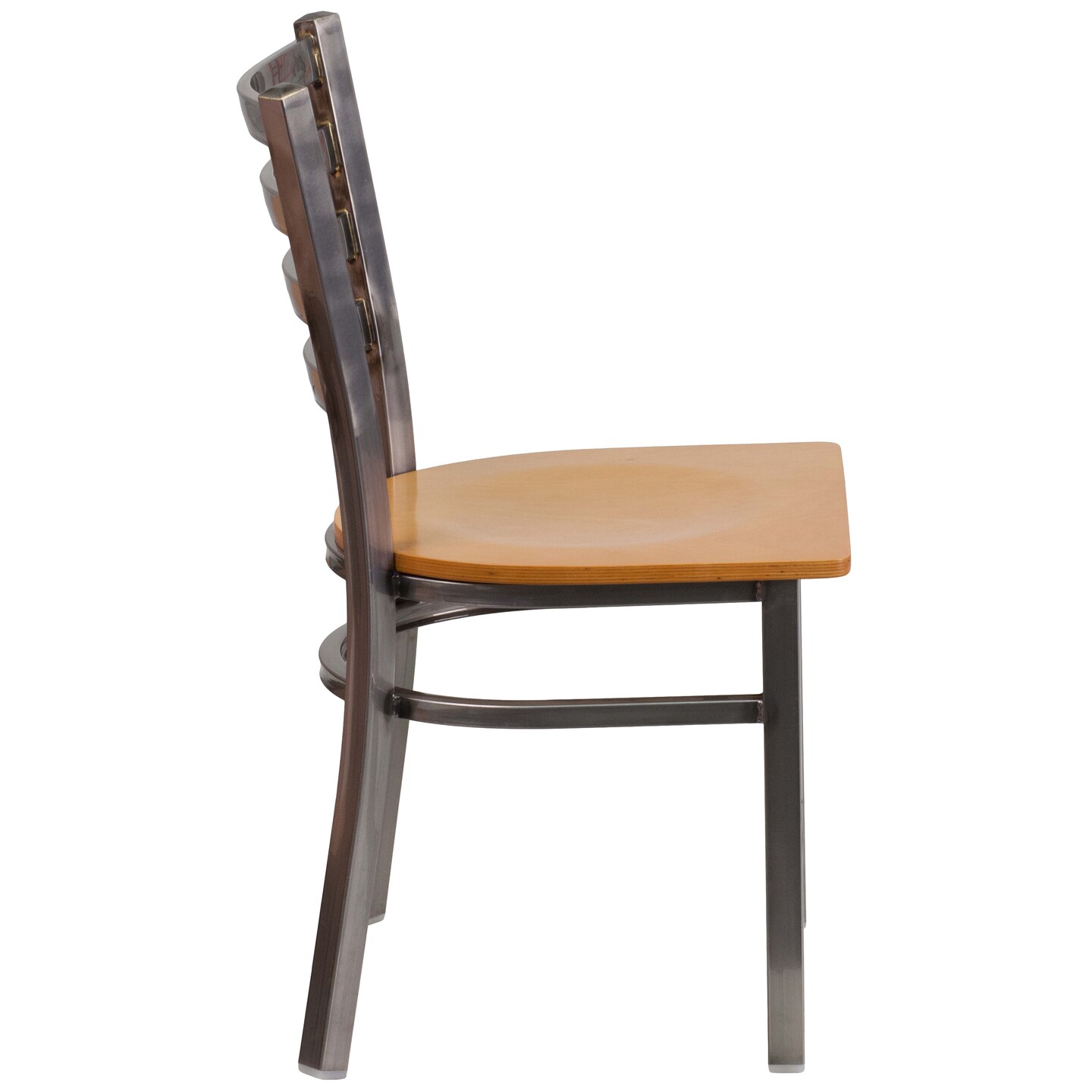 Emma and Oliver Clear Coated Ladder Back Metal Restaurant Dining Chair