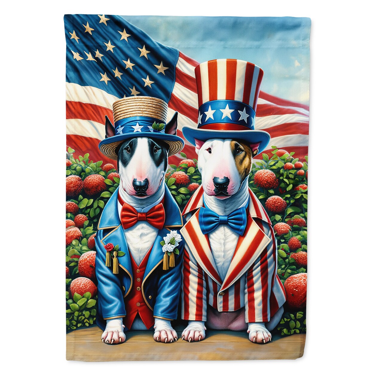 Caroline&#x27;s Treasures All American Bull Terrier Garden Flag
