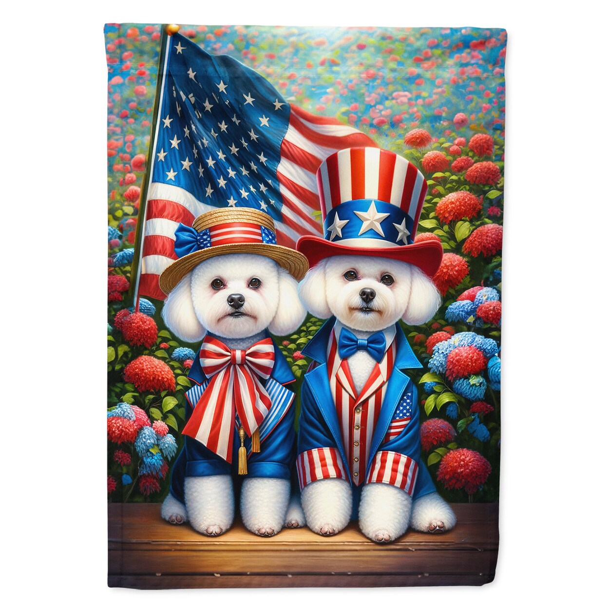 Caroline&#x27;s Treasures All American Bichon Frise Garden Flag