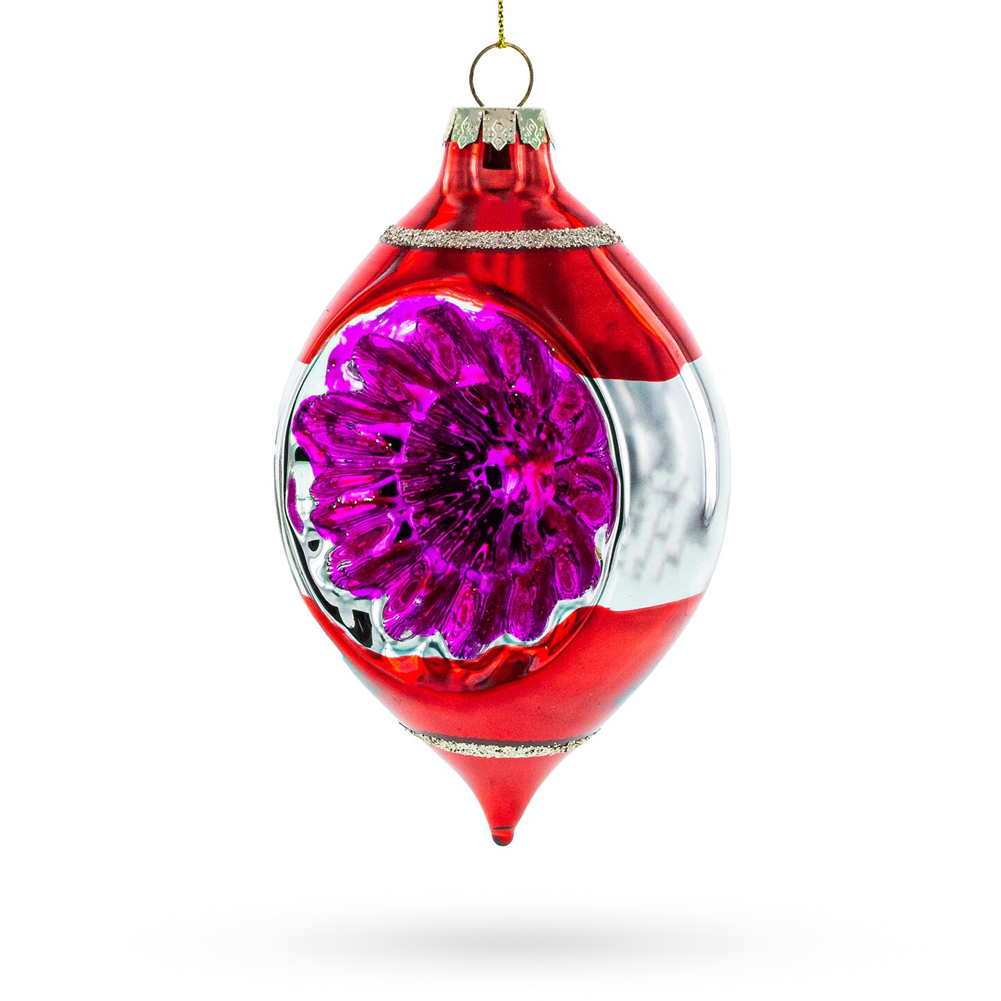 Vintage-Inspired Tinsel Blown Glass Christmas Ornament
