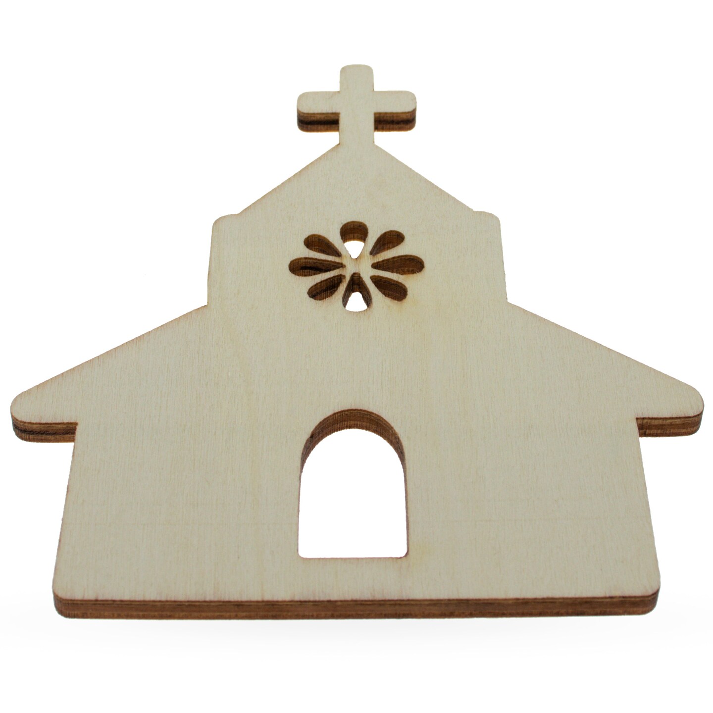 Unfinished Wooden Church Shape Cutout DIY Craft 4.9 Inches