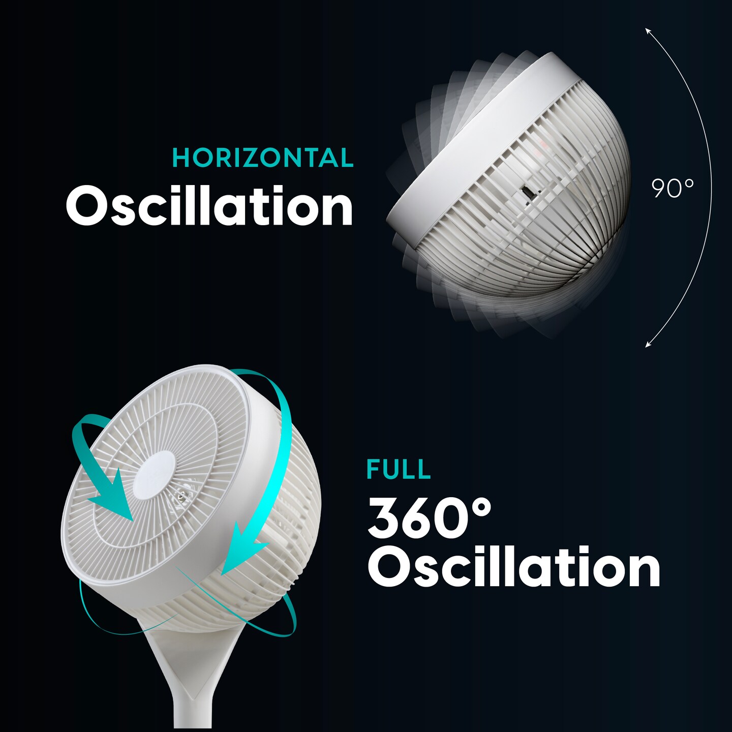 IRIS USA WOOZOO Pedestal Standing Oscillating Vortex Fan with Remote and Timer Function, Height Adjustable, Speed Settings, Air Circulator, White