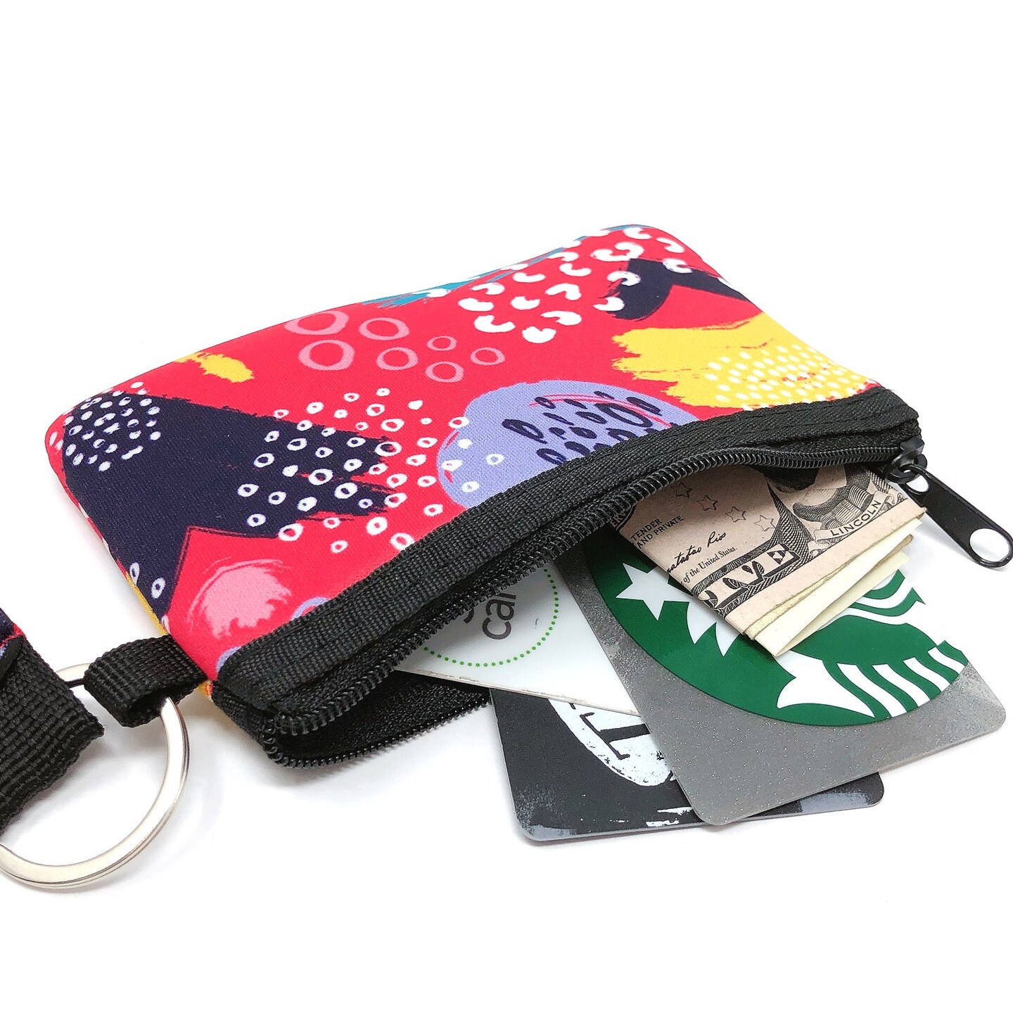 Wrapables Neoprene Mini Wristlet Wallet / Credit Card ID Holder with Lanyard
