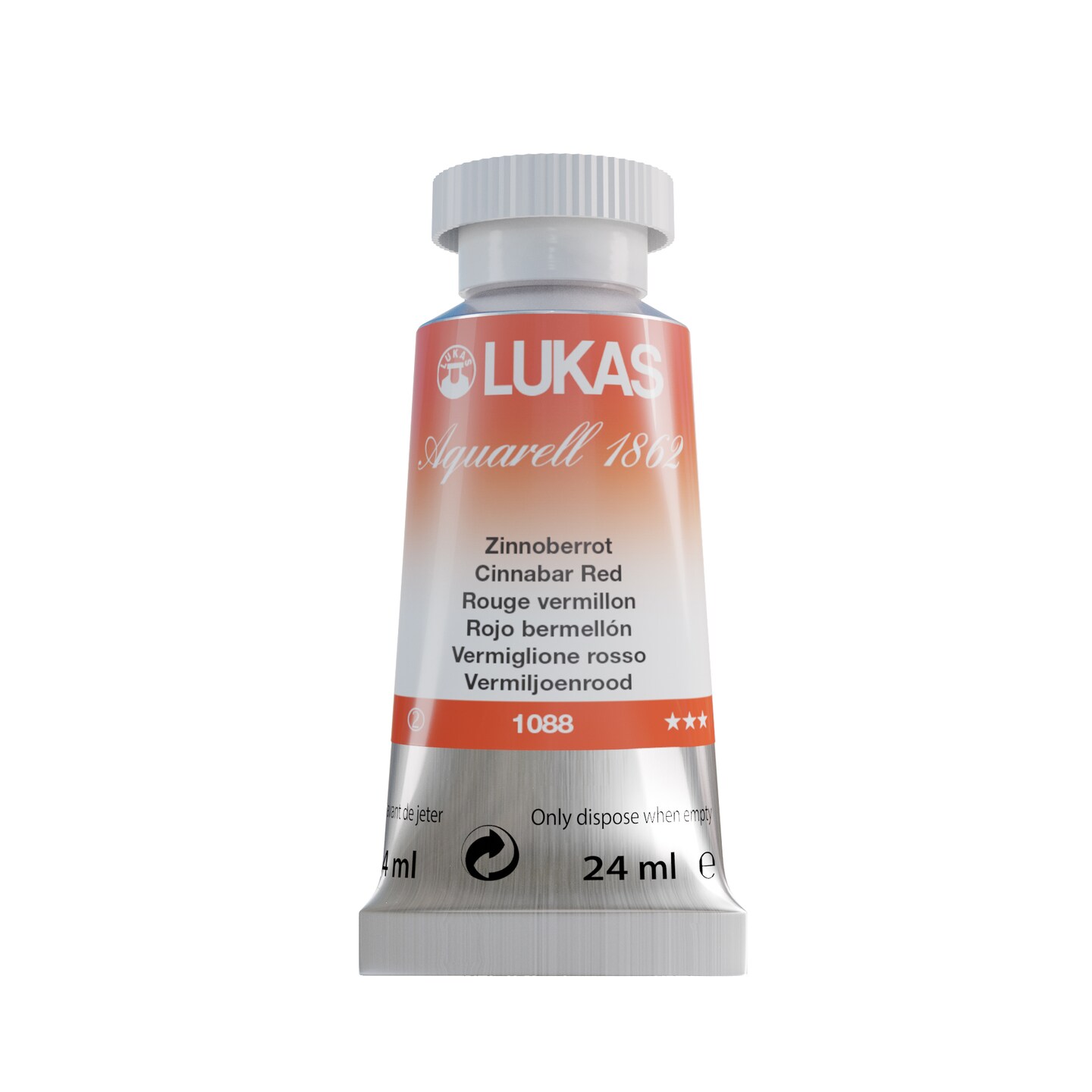 LUKAS 1862 Aquarell Artists' Watercolor Tubes, 24ml - Vibrant Professional Grade Watercolor Paint - Easy-to-Wet, Intense Color, Long-lasting - Ideal for Professional Watercolorists