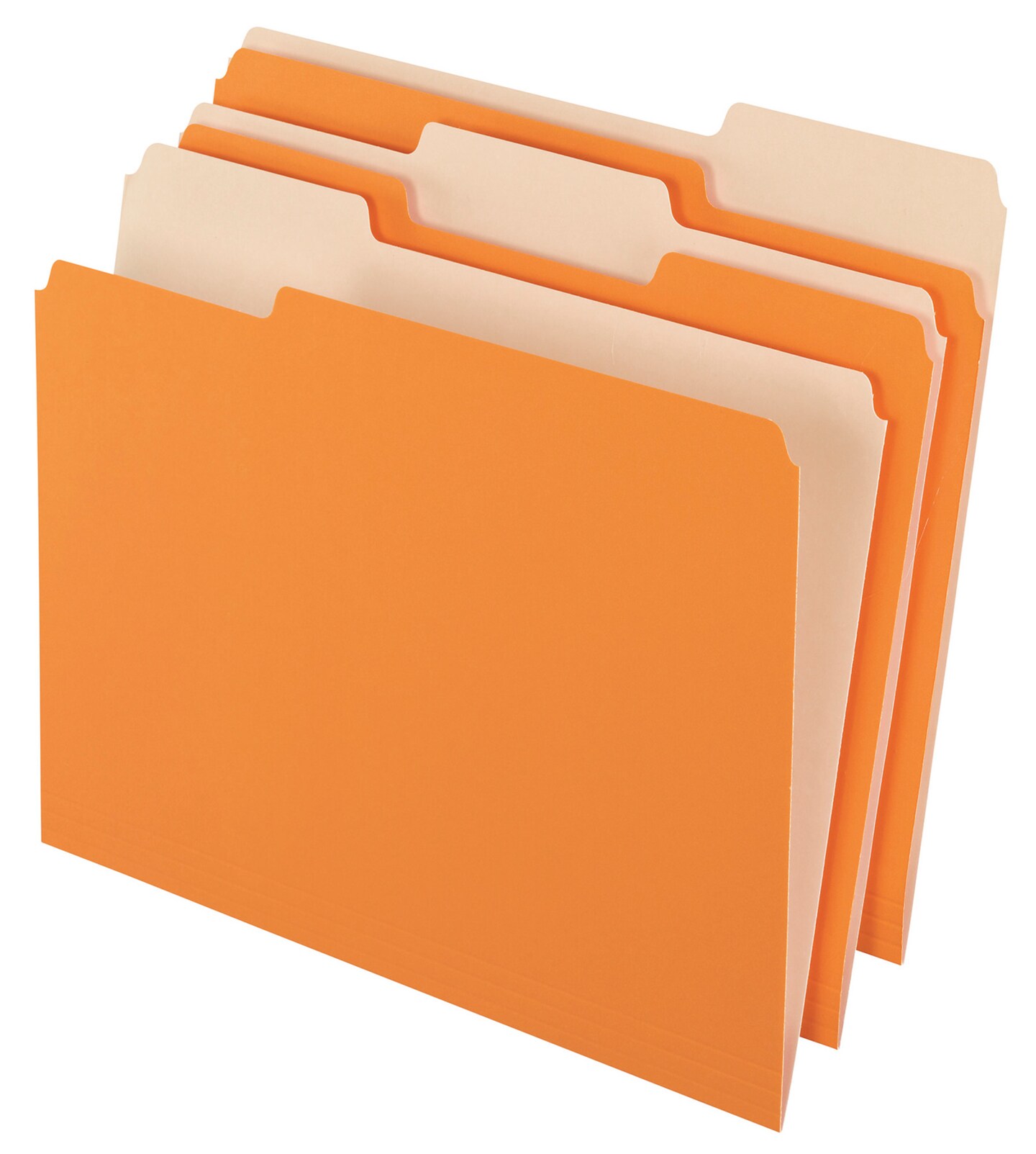 Pendaflex Two-Tone File Folder, Letter Size, 1/3 Cut Tabs, Orange, Pack of 100