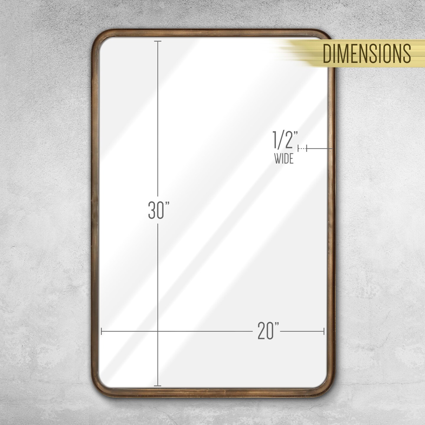 HBCY Creations Wall Mirror Large Mirror, Rustic Accent Mirror for Bathroom, Entry, Dining Room, &#x26; Living Room. Metal Mirror