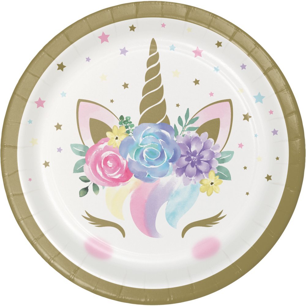 Unicorn Baby 7&#x22; Paper Plates - 8 Pack