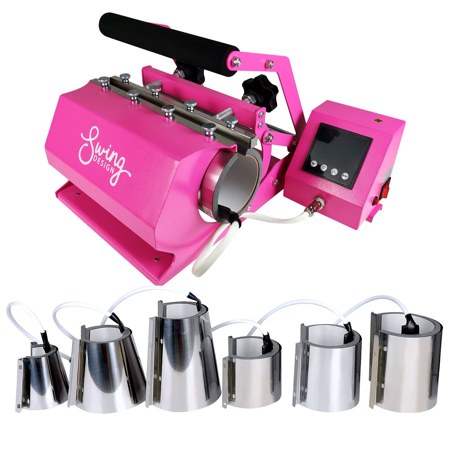 Swing Design 4-in-1 Mug, Cup, & Bottle Heat Press - Pink