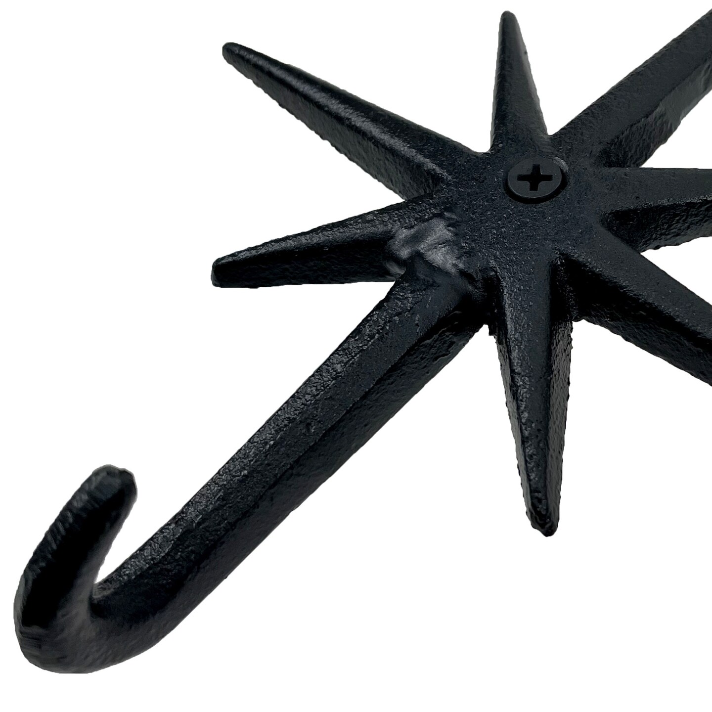 Set of 3 Cast Iron Atomic Starburst Wall Hooks