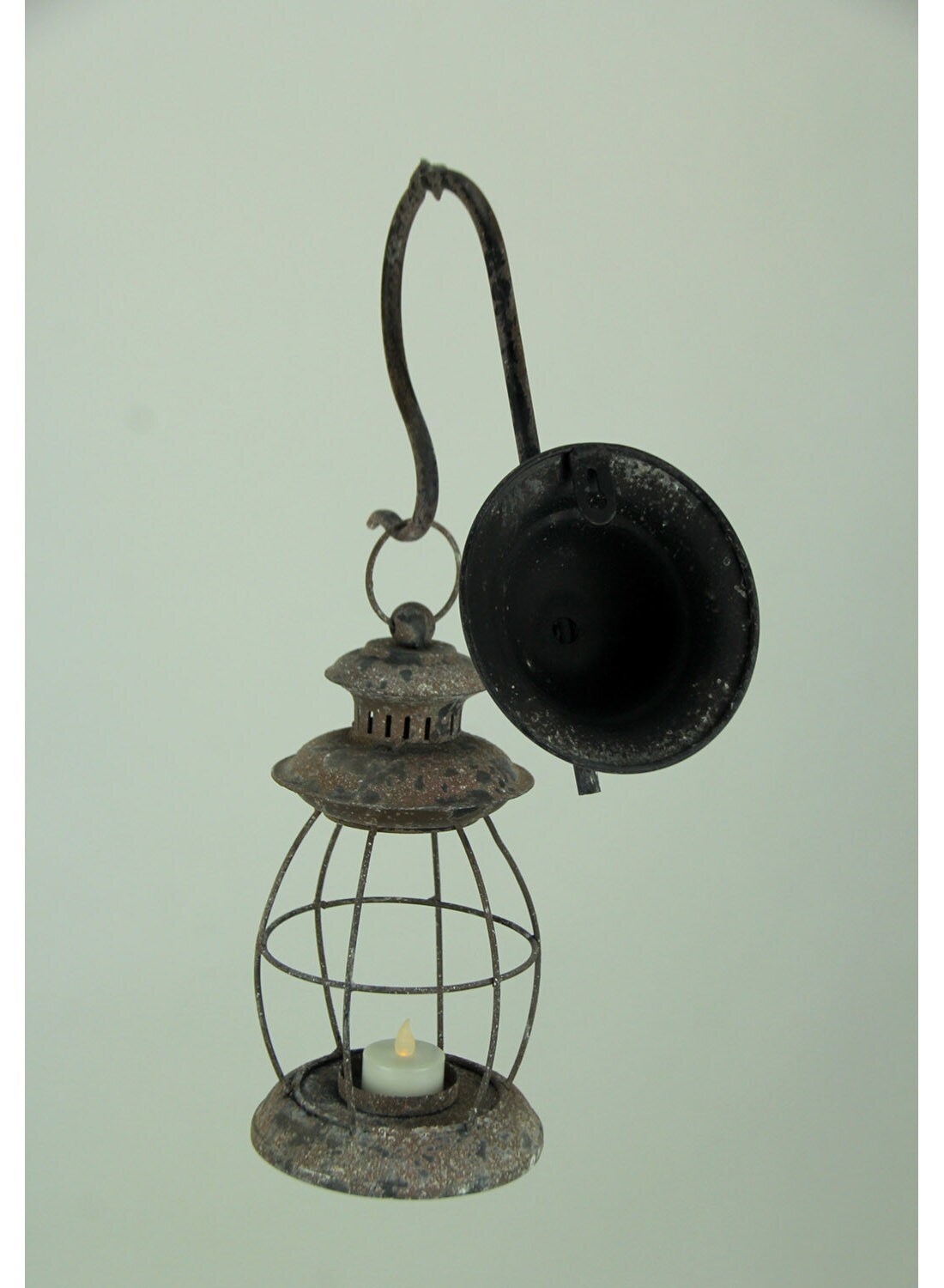 Distressed Metal Vintage Lantern Wall Mounted Candle Sconce