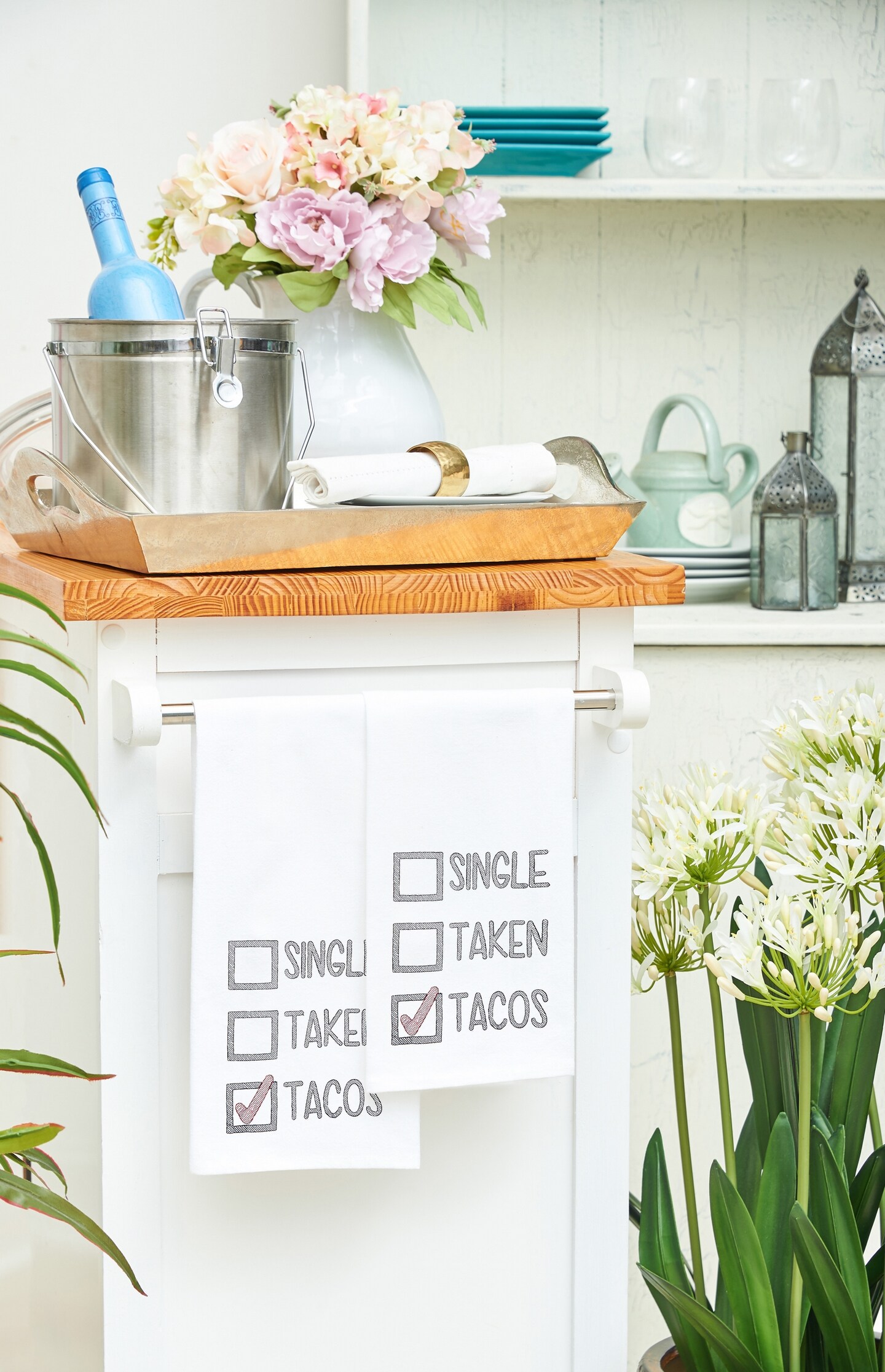 Single, Taken, Tacos Flour Sack Cotton Kitchen Towel